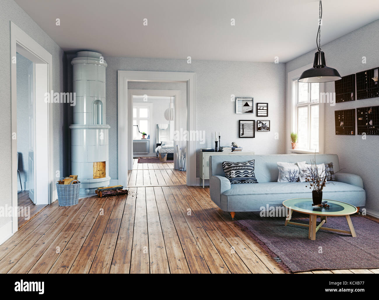 Das moderne Interieur. skandinavischen Flair. 3D Rendering ... Das moderne Interieur. skandinavischen Flair. 3D Rendering ...