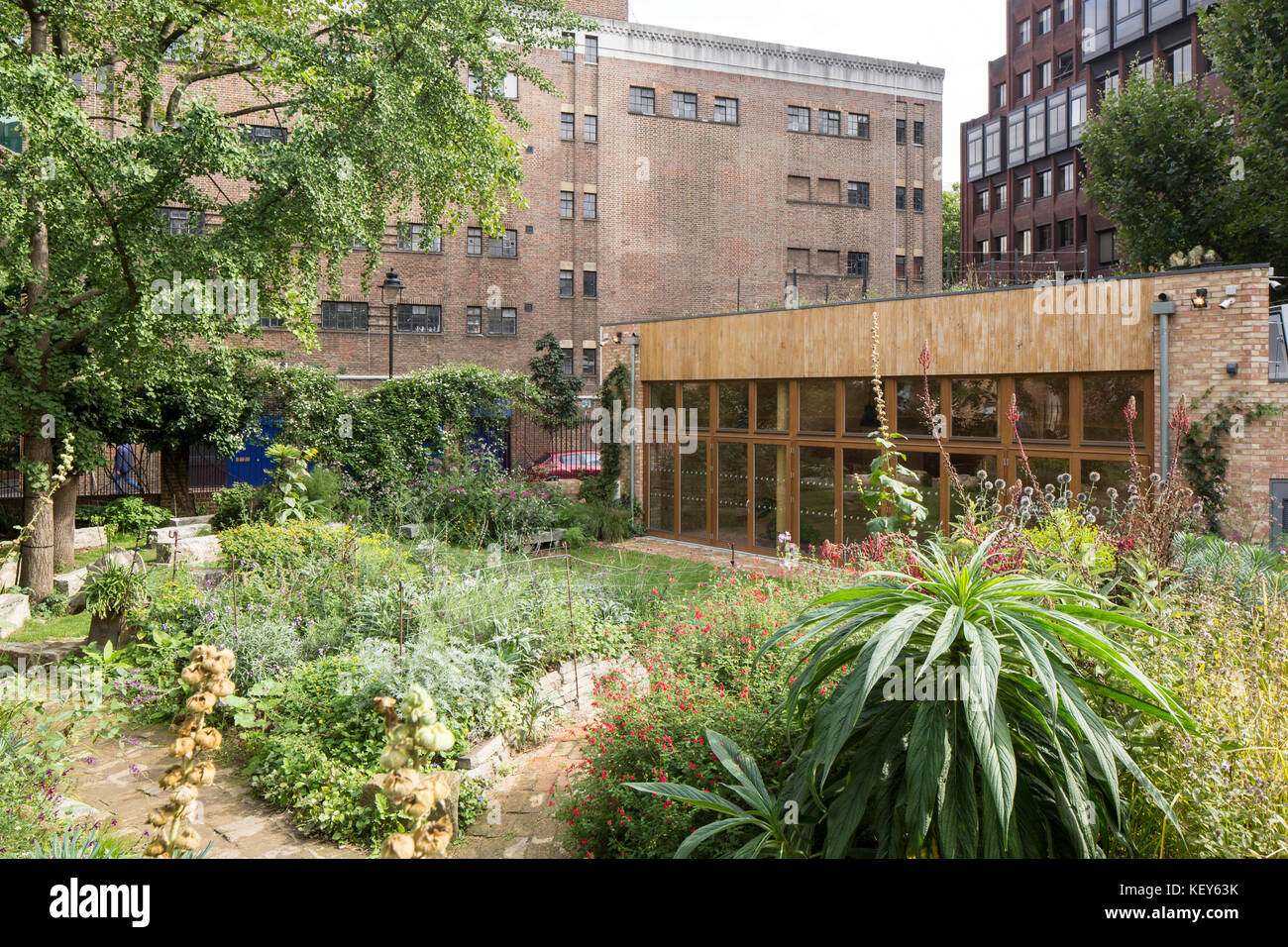 büro für architekturdesign bäume außenansicht der hinteren fassade und garten phoenix community gardens london vereinigtes königreich architekt büro sian architektur design 2017 büro für architekturdesign bäume außenansicht der hinteren fassade und garten phoenix community gardens london vereinigtes königreich architekt büro sian architektur design 2017