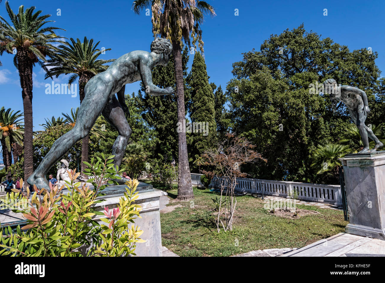 Statue Von Athleten Im Garten Des Achilleion Palast Der Kaiserin Von