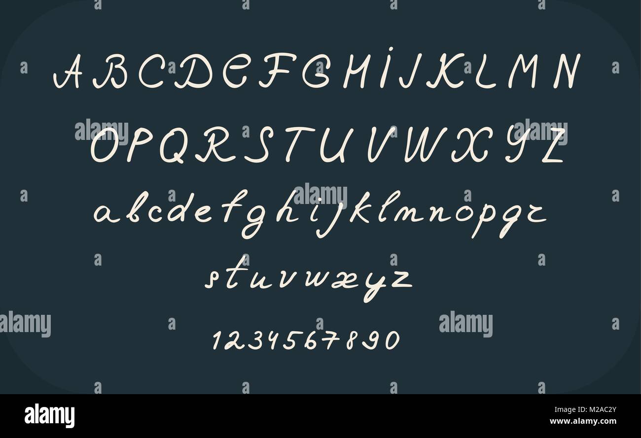 Hand Schrift alphabet Design, handschriftliche Pinsel Kalligraphie ...