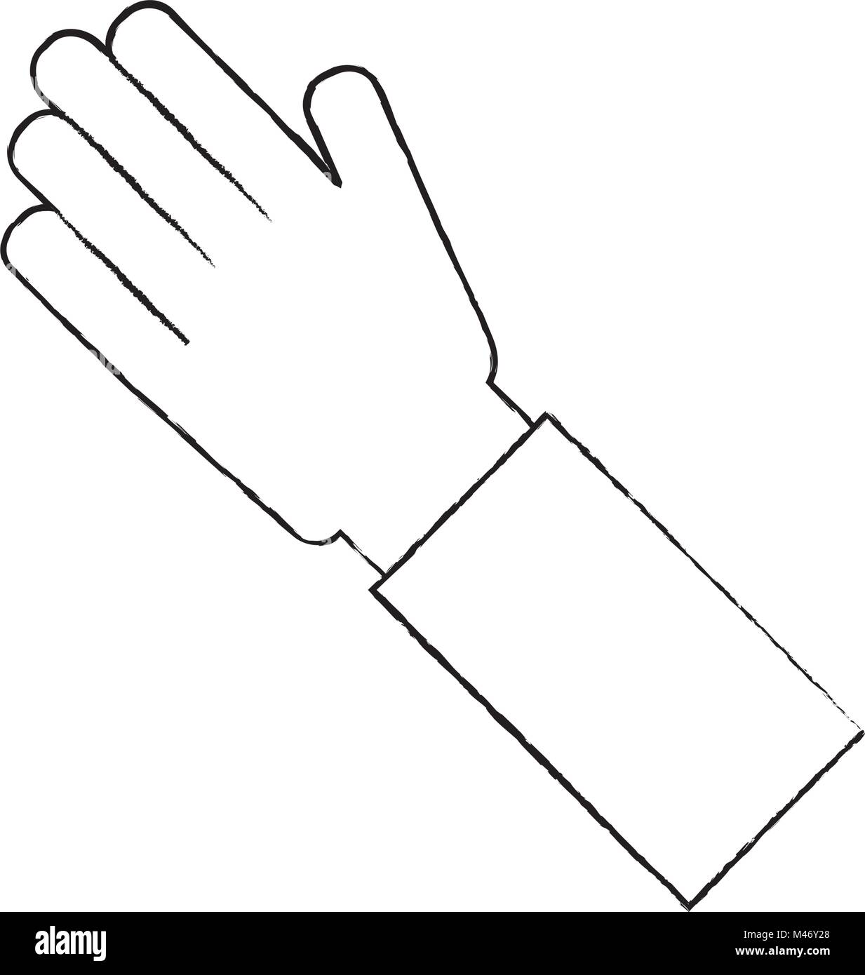 Menschliche Hand Arm Palm Mit F Nf Fingern Vektor Illustration Skizze