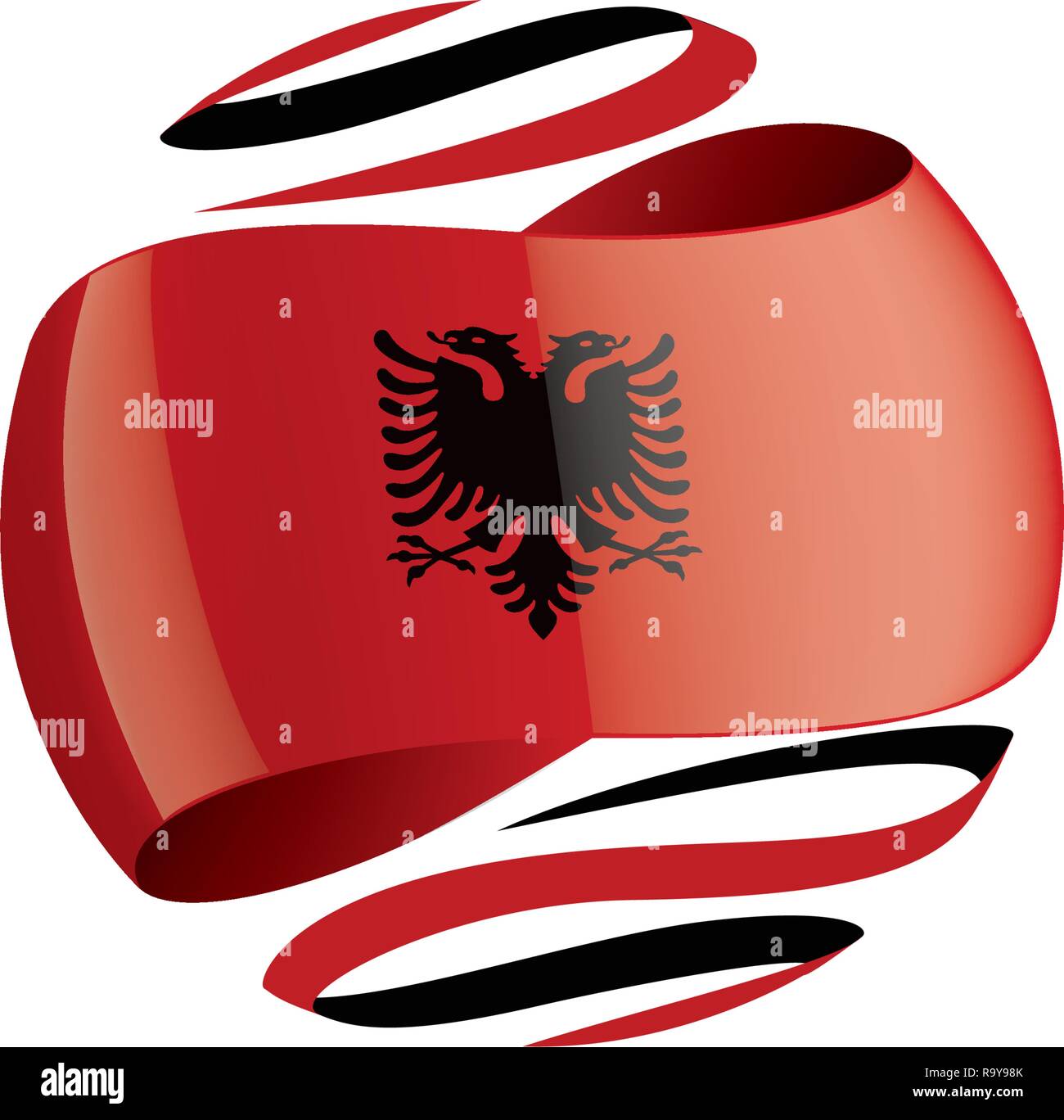 Nationalflagge Von Albanien Weht Stock Vektorgrafiken Kaufen Alamy