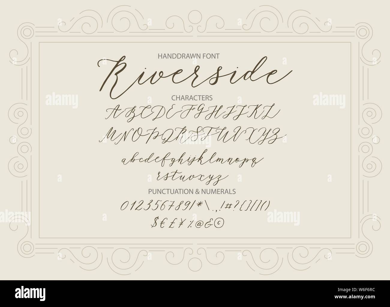 Riverside Handgeschrieben Script Font Hand Gezeichnet Pinselstil