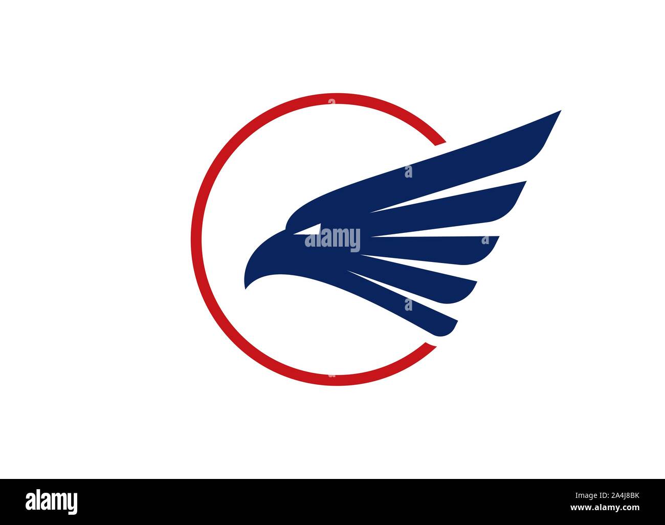 Cabeza de águila plantilla vectorial diseño de logotipo azul oscuro y