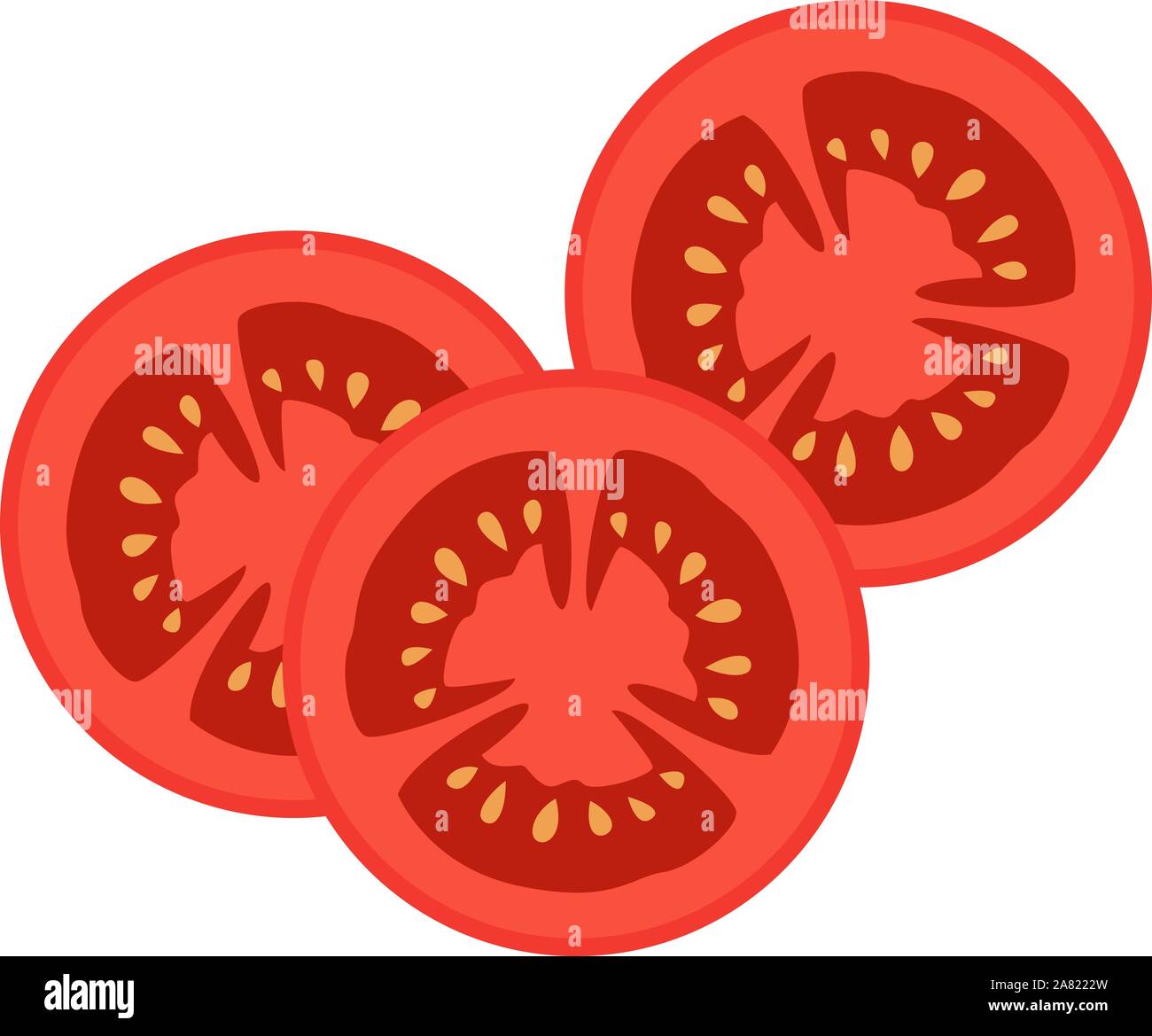 Rodajas De Tomate Ilustraci N Vector Sobre Fondo Blanco Imagen Vector