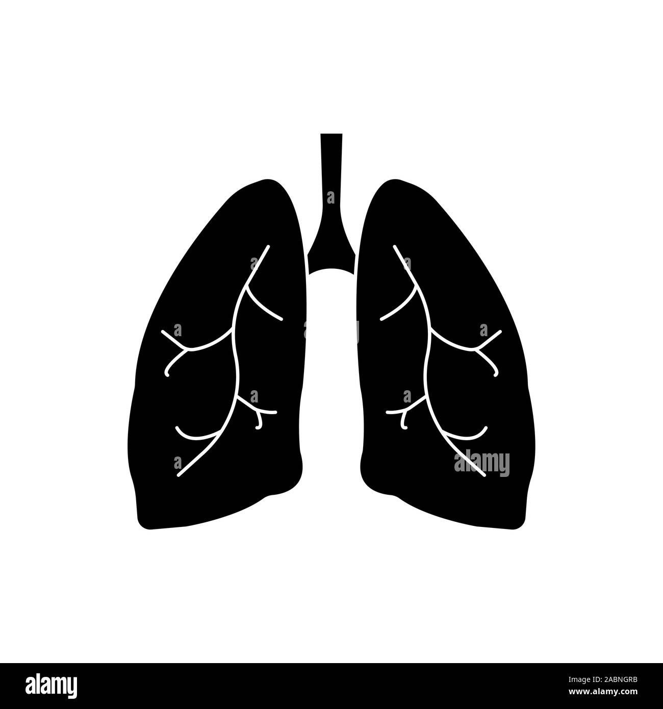 Los pulmones vector icono signo símbolo negro sobre fondo blanco Imagen Vector de stock Alamy