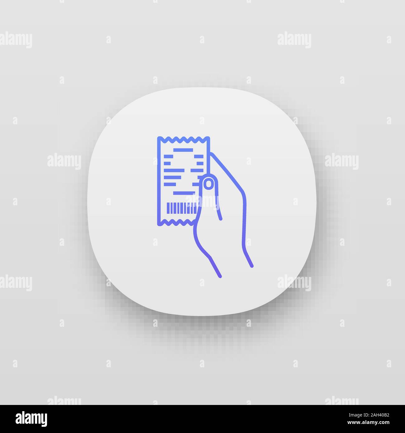 Mano Sujetando El Icono De App De Recibo De Efectivo Cheque En Papel