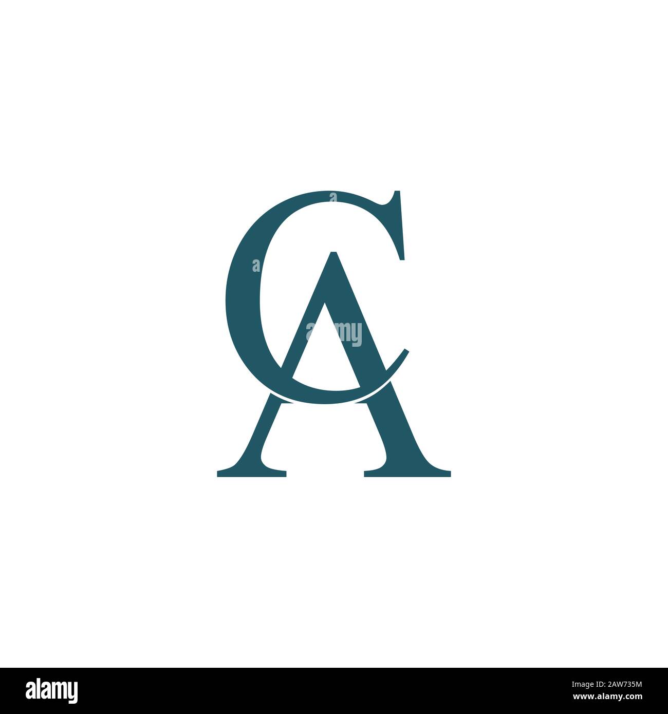 Plantilla de diseño de vector de logotipo AC o CA de carta inicial