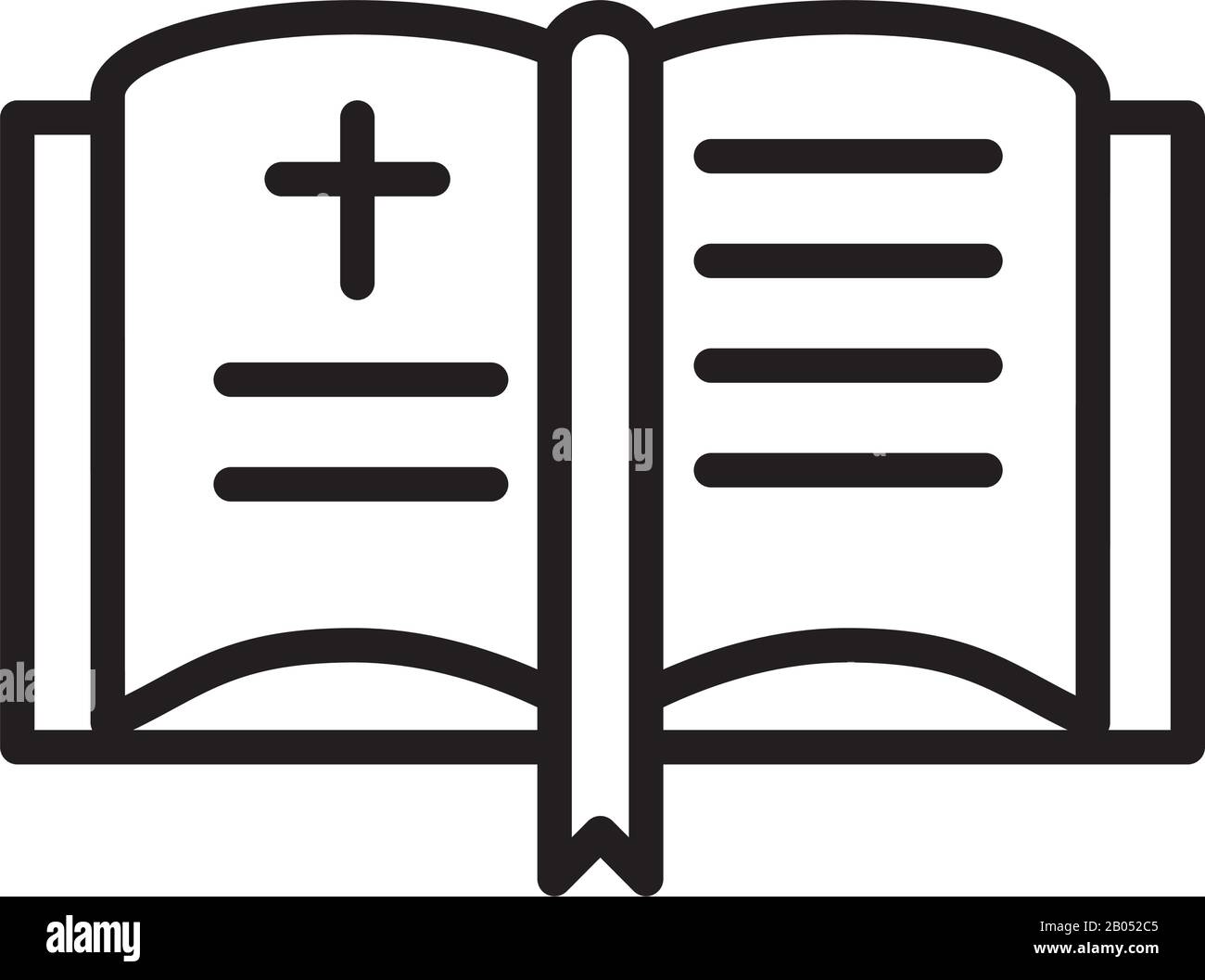 Icono De Estilo Religioso De La L Nea Del Libro De La Biblia Imagen