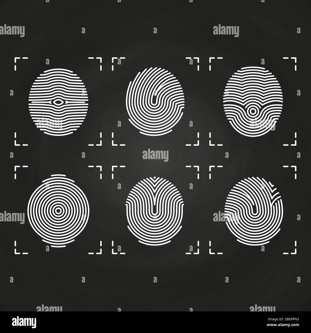 Recopilaci N De Iconos De Huellas Digitales Blancas En La Pizarra