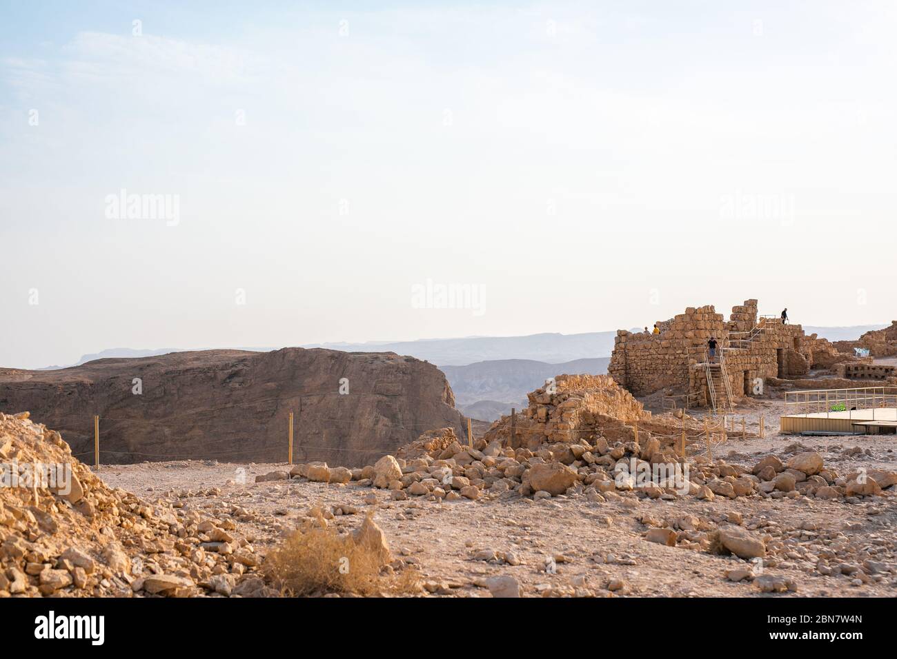 Antigua fortificación Masada en el Distrito Sur de Israel Parque