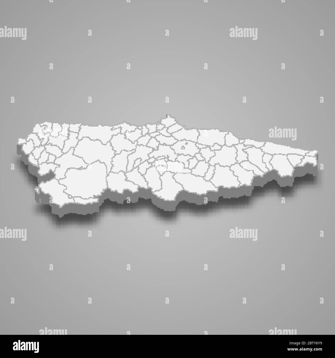 Mapa 3d de Asturias es una región de España Imagen Vector de stock Alamy