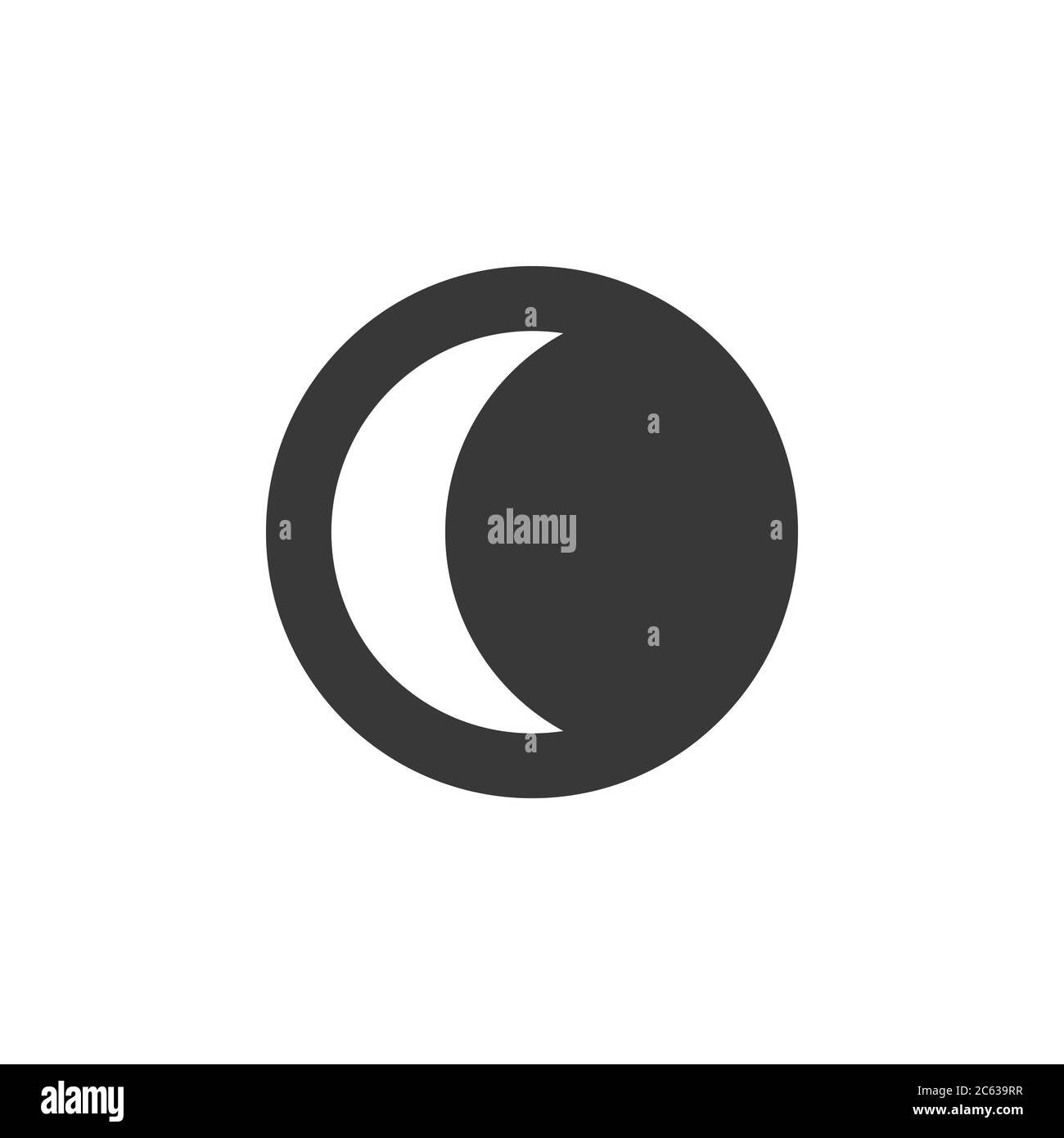 Fase Lunar Menguante Media Luna Icono Aislado Ilustraci N De Vector