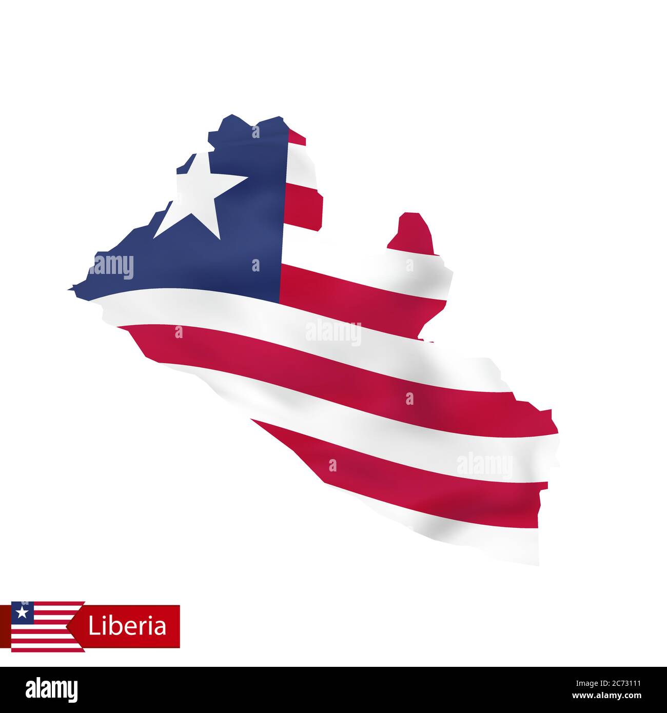 Mapa De Liberia Con Bandera De Pa S Ilustraci N Vectorial Imagen