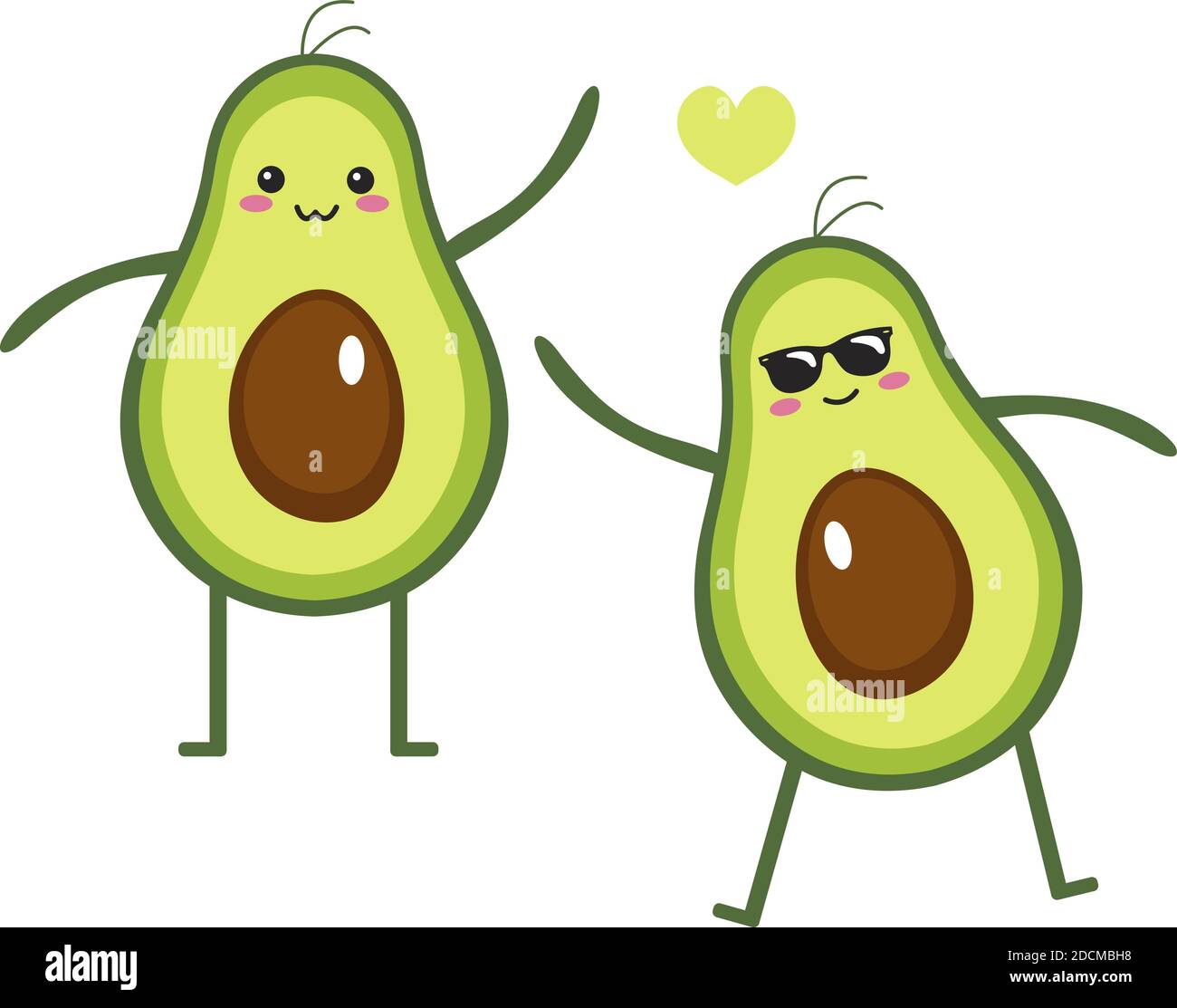 Lindo Aguacate De Dibujos Animados Ilustraci N Vectorial Aislada