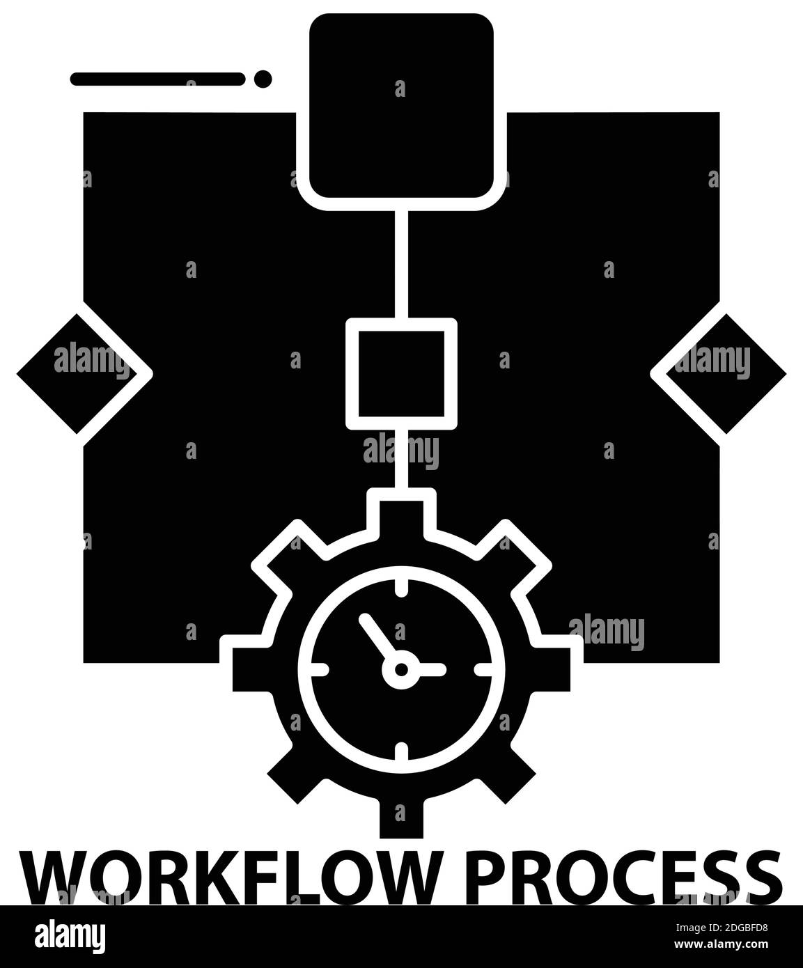 icono de símbolo de proceso de flujo de trabajo signo de vector negro