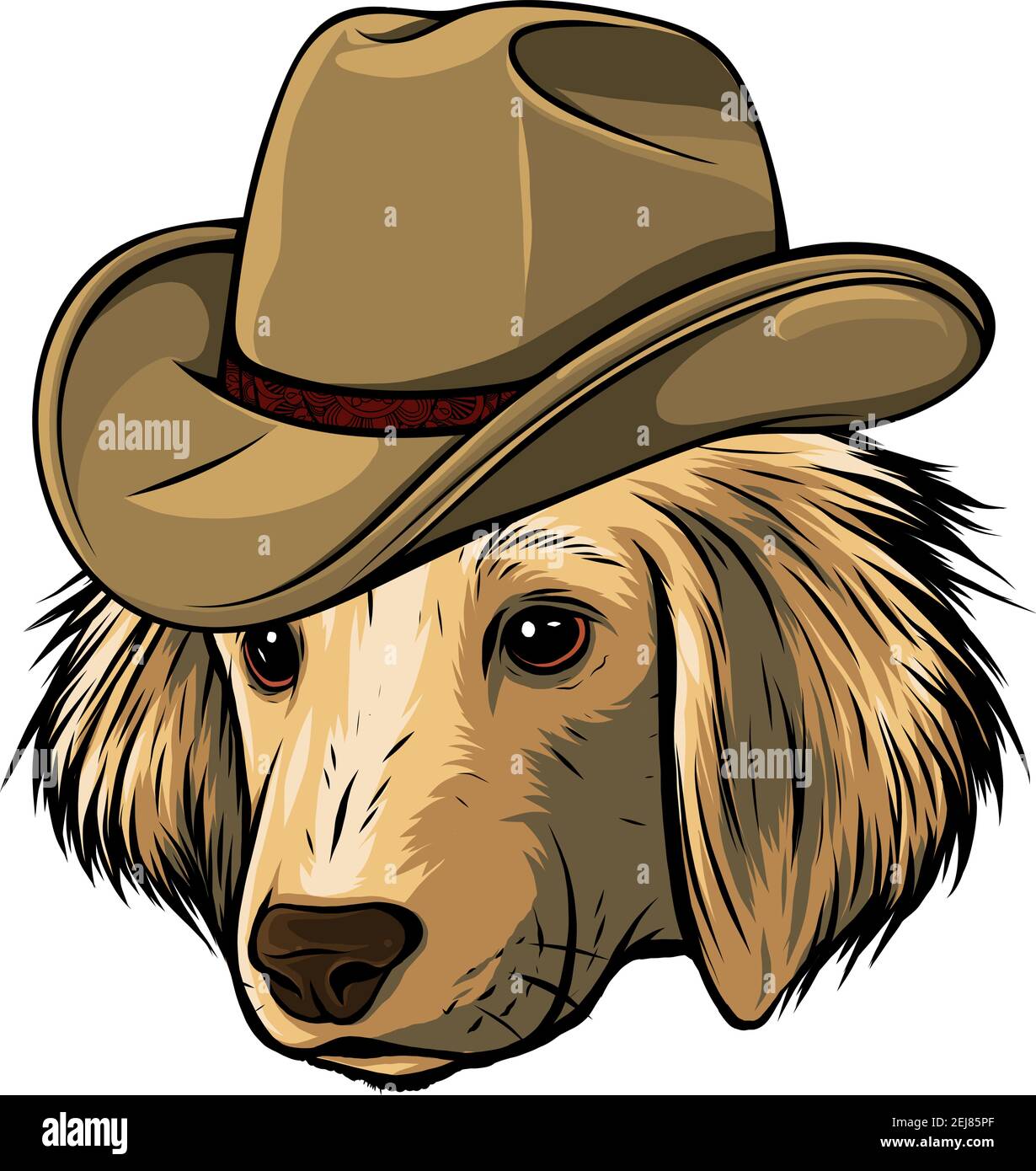 gángster perro con sombrero fedora vector ilustración Imagen Vector de