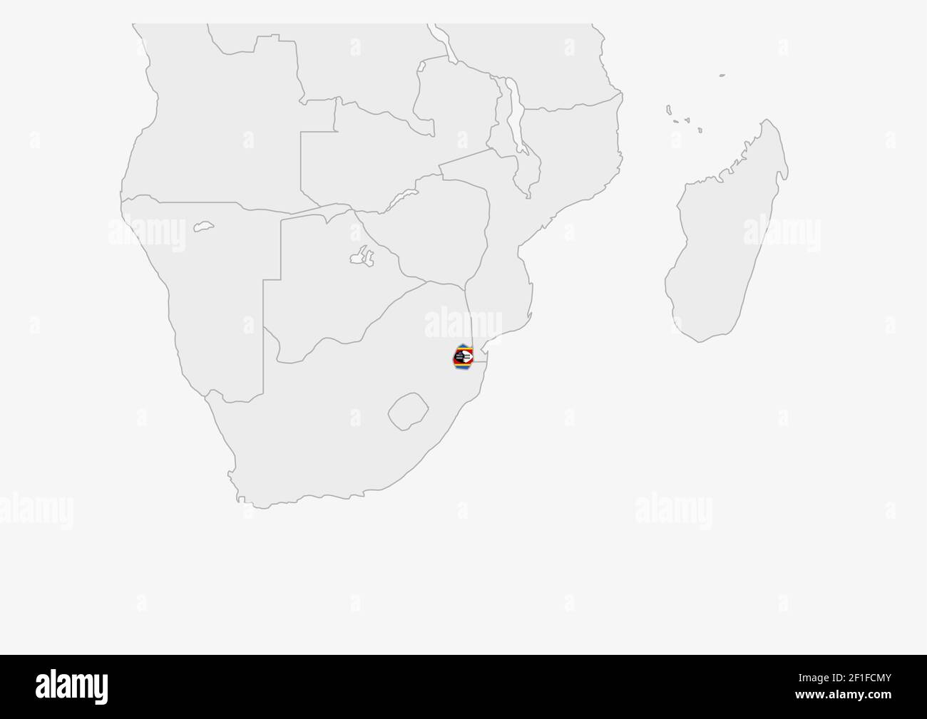 Mapa De Swazilandia Resaltado En Los Colores De La Bandera De