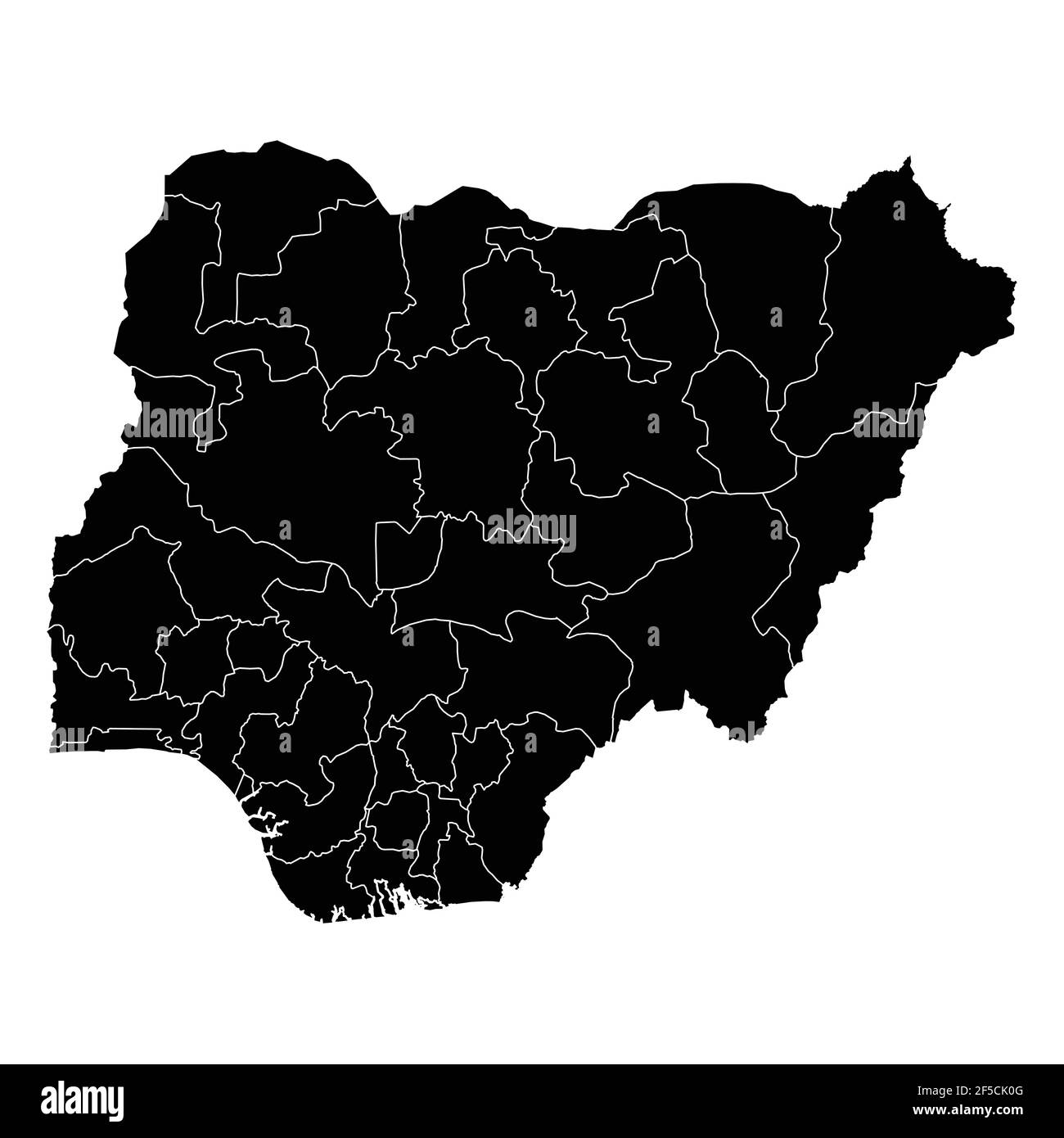 Mapa Nigeria Del Vector Ilustracin Aislada Del Vector Negro En El