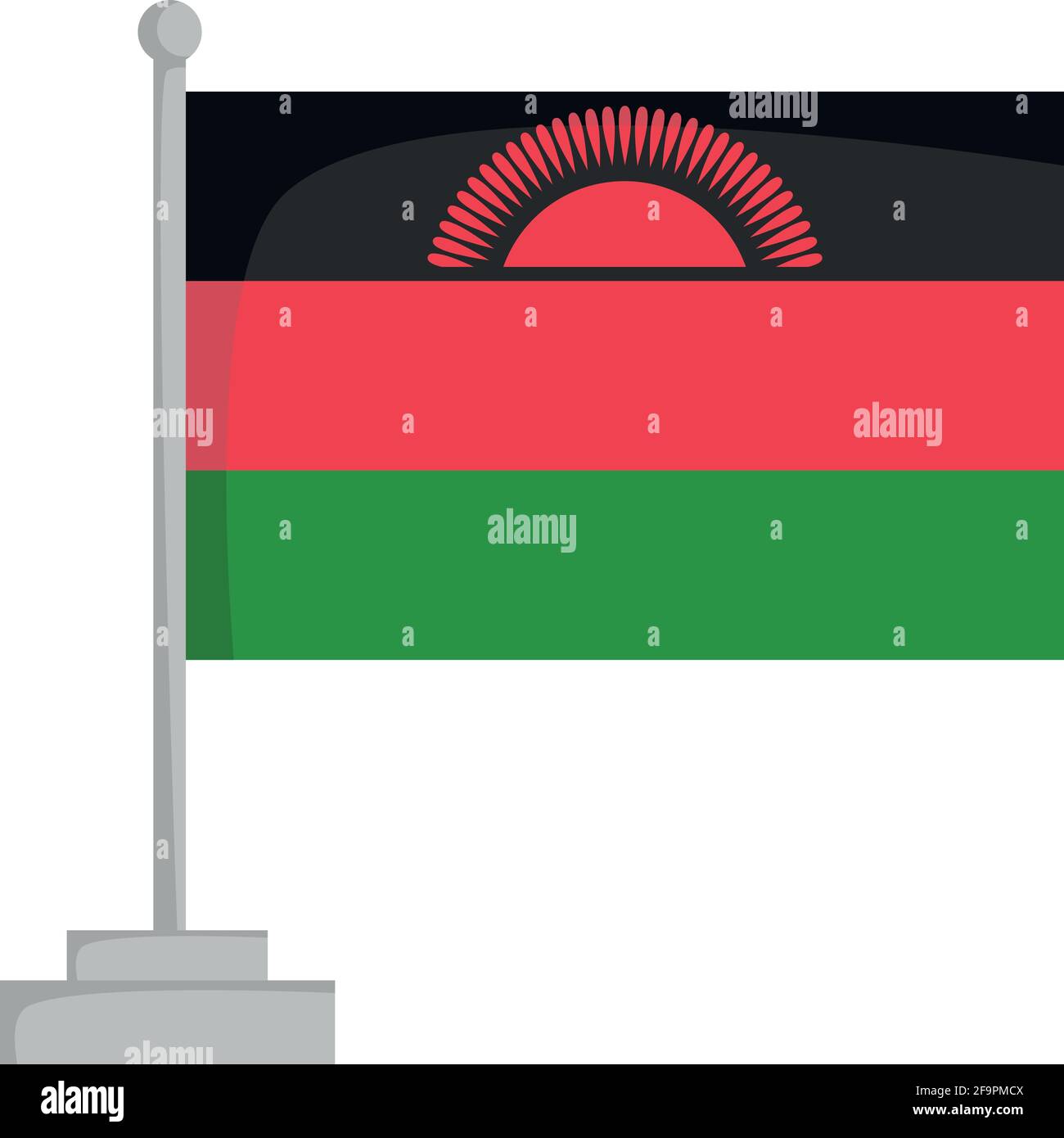 Bandera Nacional de Malawi Ilustración Vector Imagen Vector de stock