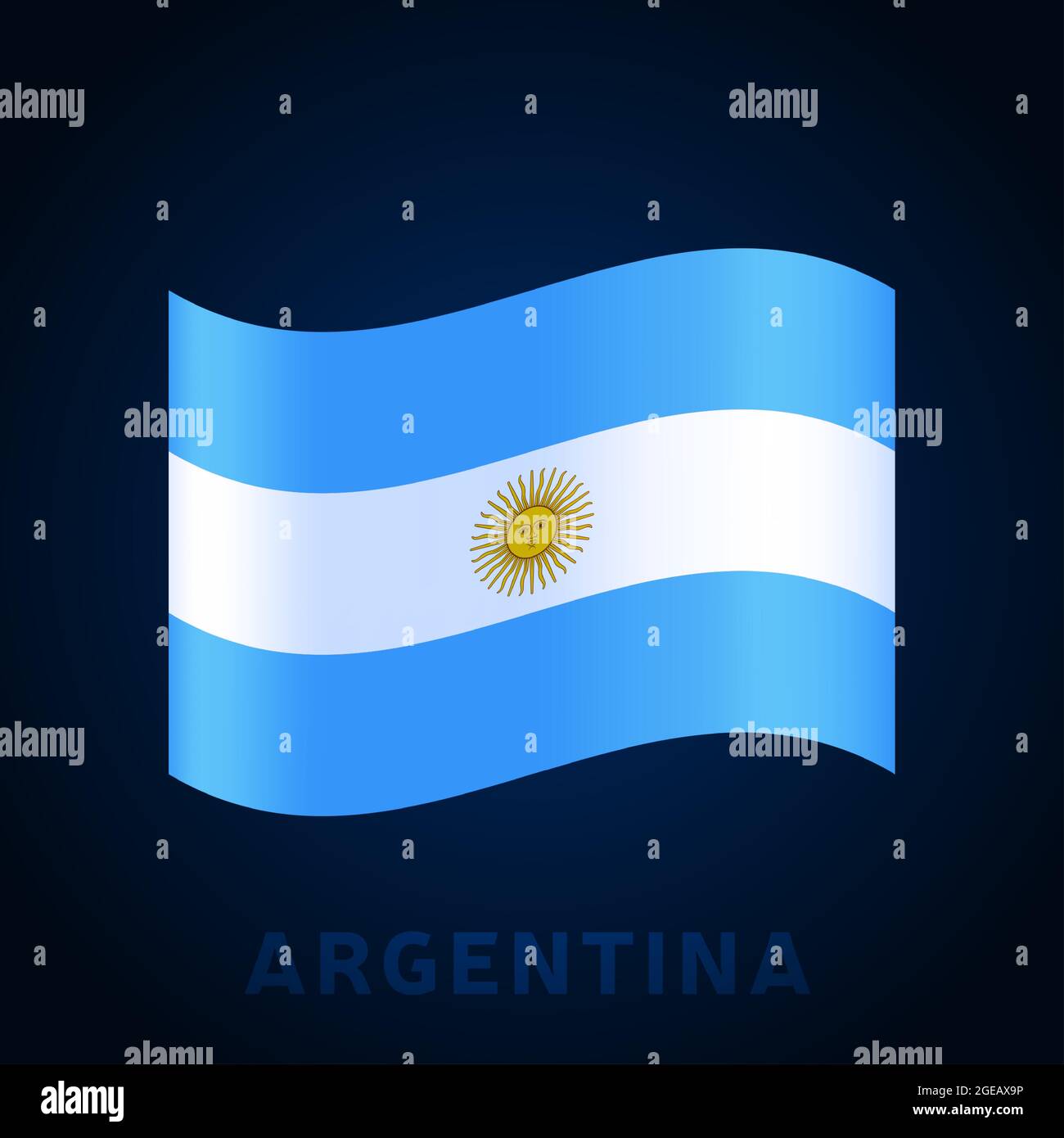 Bandera Vector Onda Argentina Waving Nacional Colores Oficiales Y