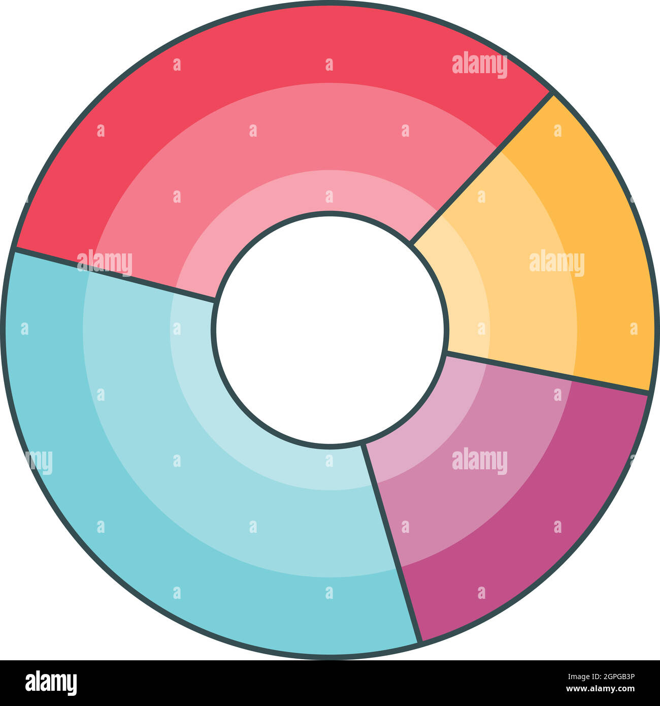 Icono del gráfico circular estilo de dibujos animados Imagen Vector de