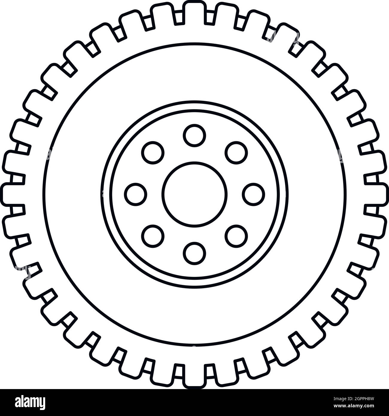 Icono De Engranaje El Estilo De Esquema Imagen Vector De Stock Alamy