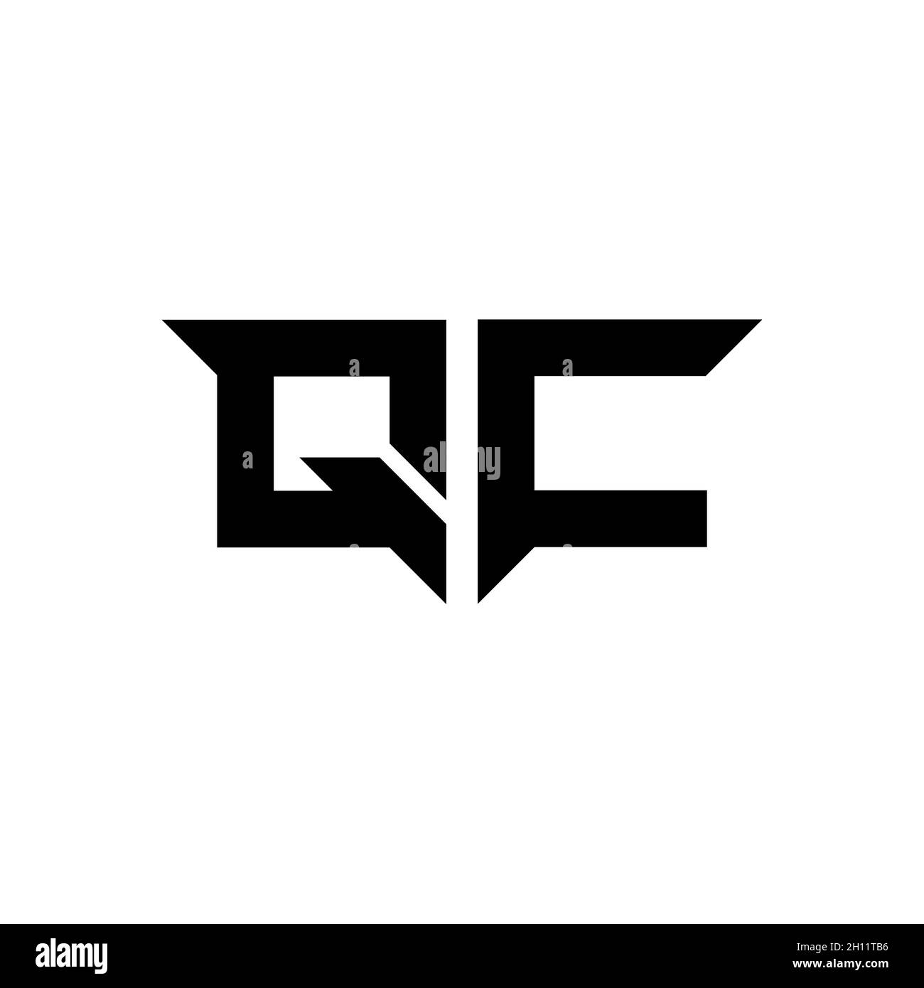 Letra De Logotipo De Qc Monogram Con Un Sencillo Vector De Plantilla De