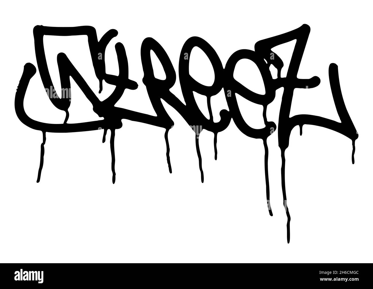 Ilustración vectorial Etiqueta de graffiti negra Imagen Vector de stock