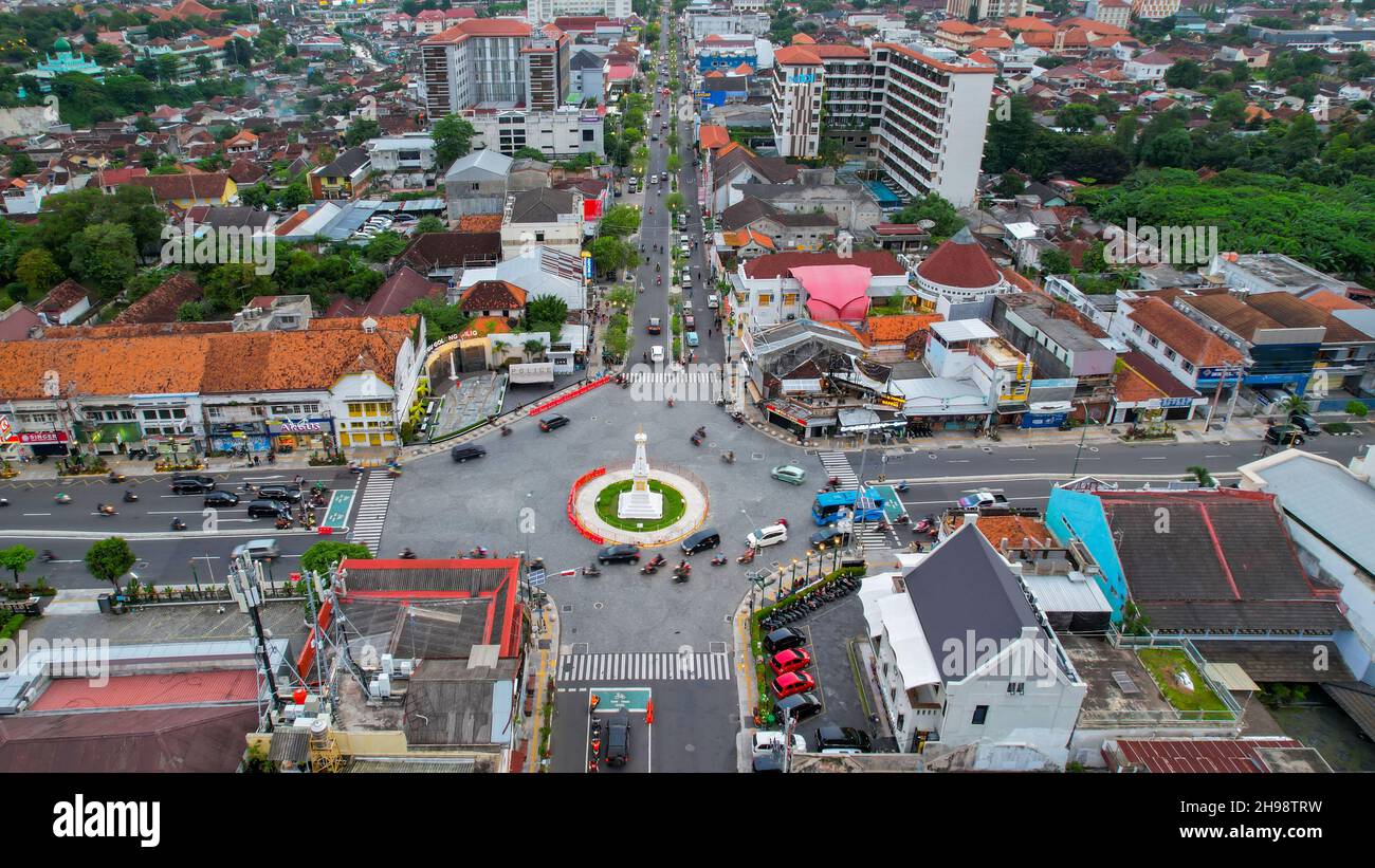 Vista A Rea Del Tugu Jogja O Conocido Como Tugu Pal Es El Emblem Tico