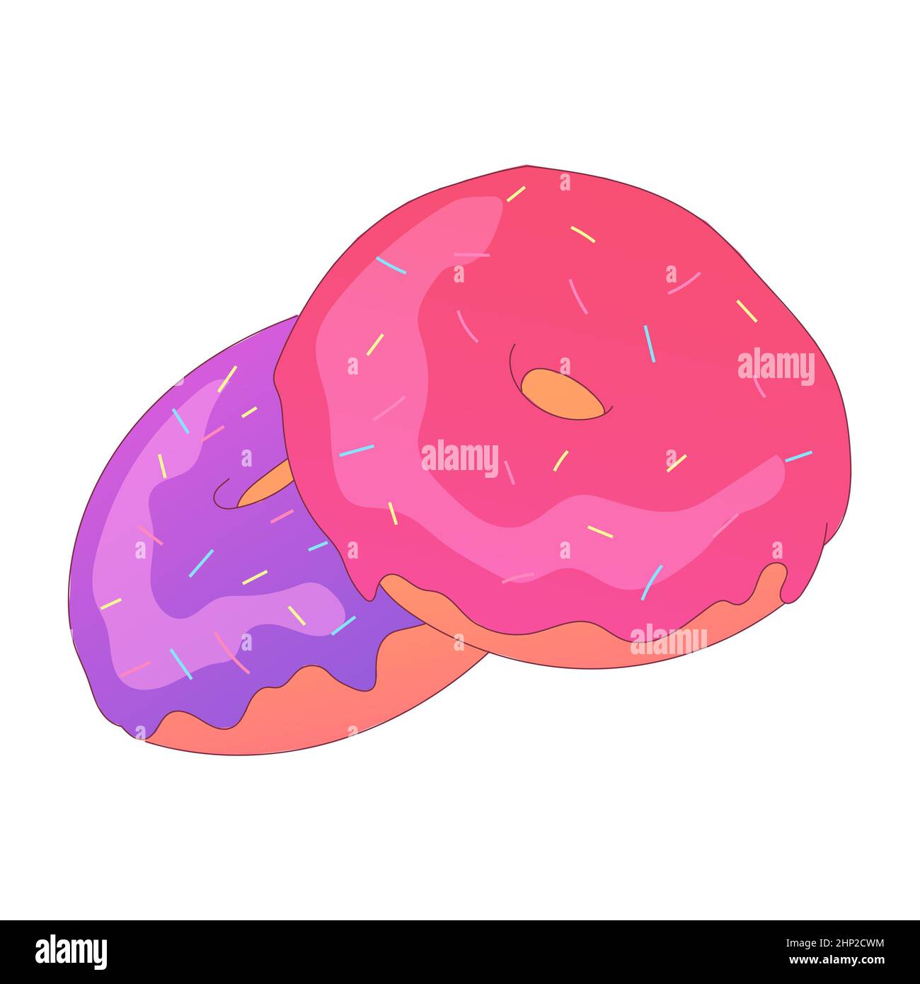 Donut redondo realista sobre fondo blanco Ilustración vectorial