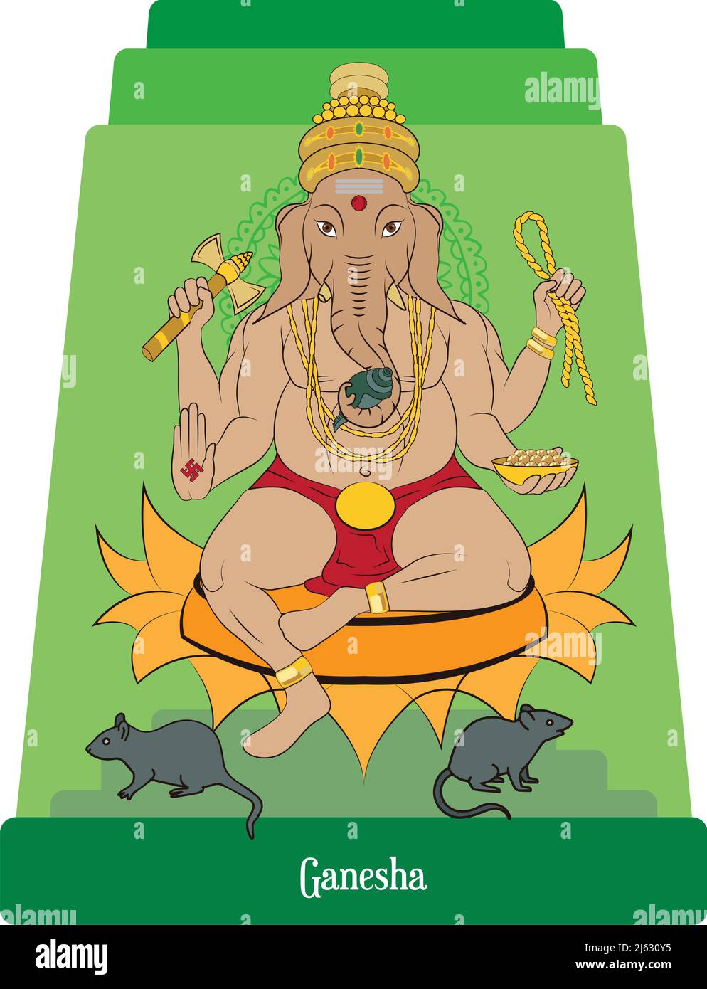 Vector de ilustración aislado de la religión y la mitología indias