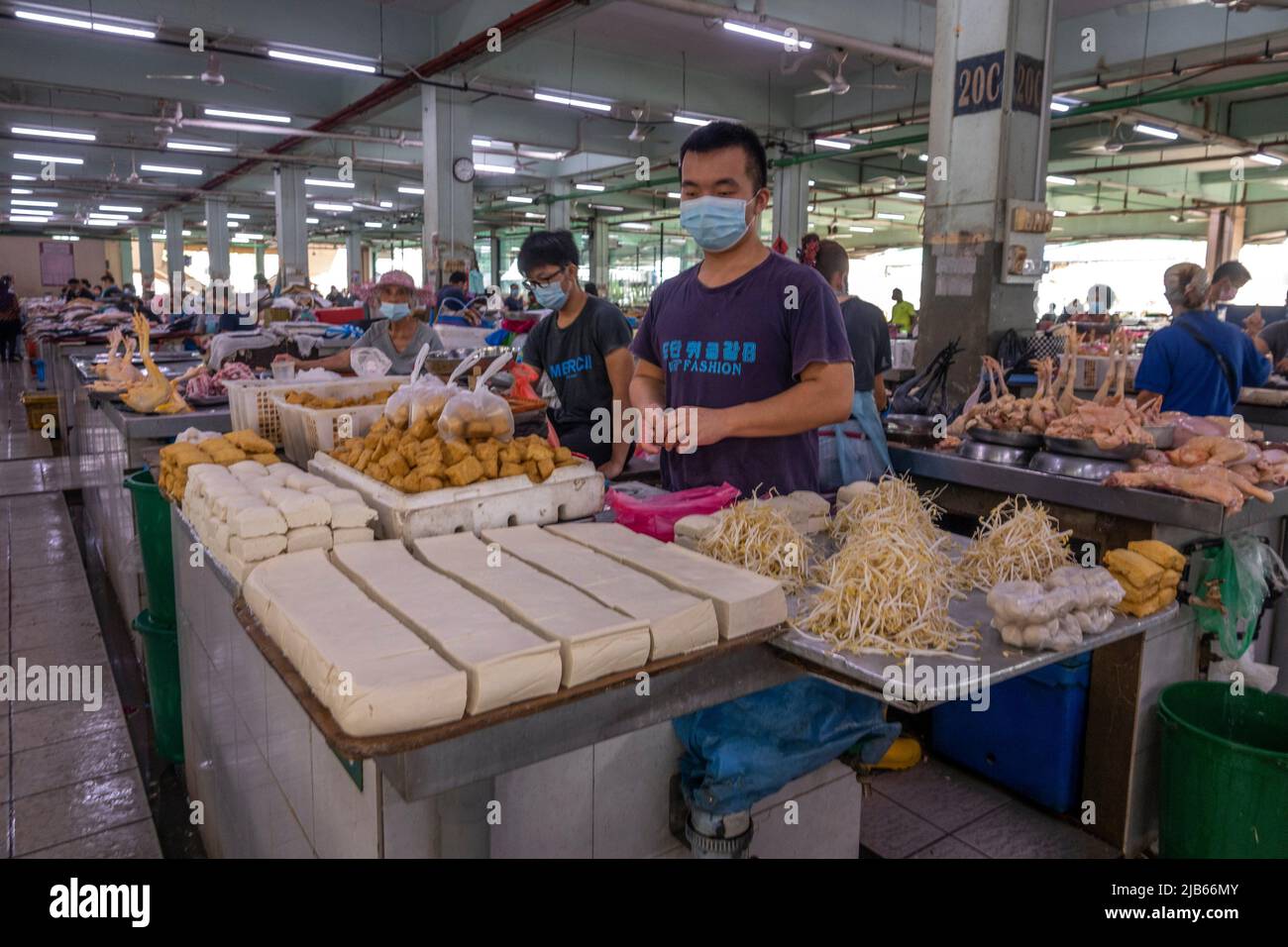 Mercado Húmedo Central de Sibu Sibu Sarawak Malasia Oriental Borneo