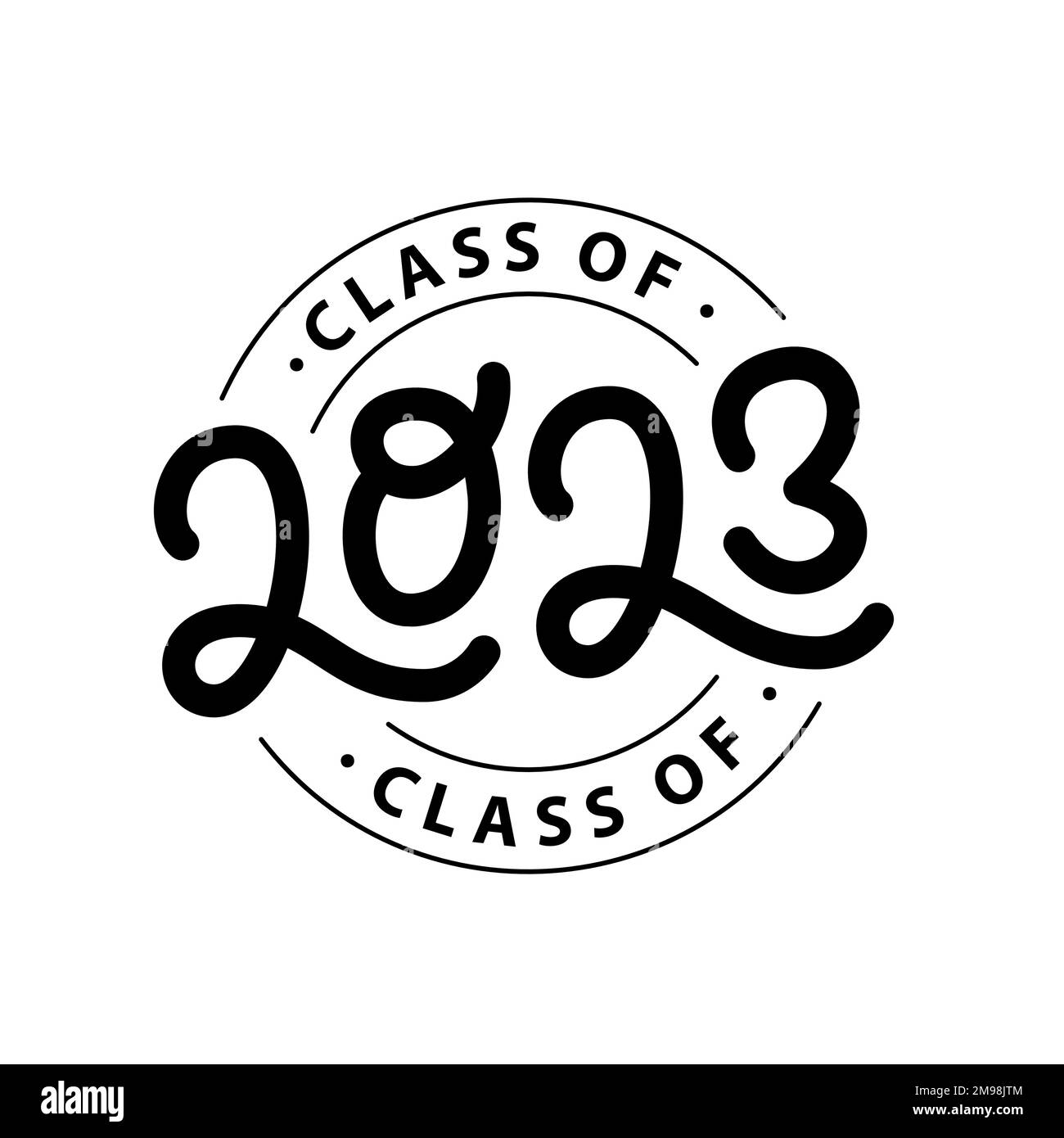 Graduado 2023 Clase De 2023 Sello De Logotipo Con Letras Anuario De