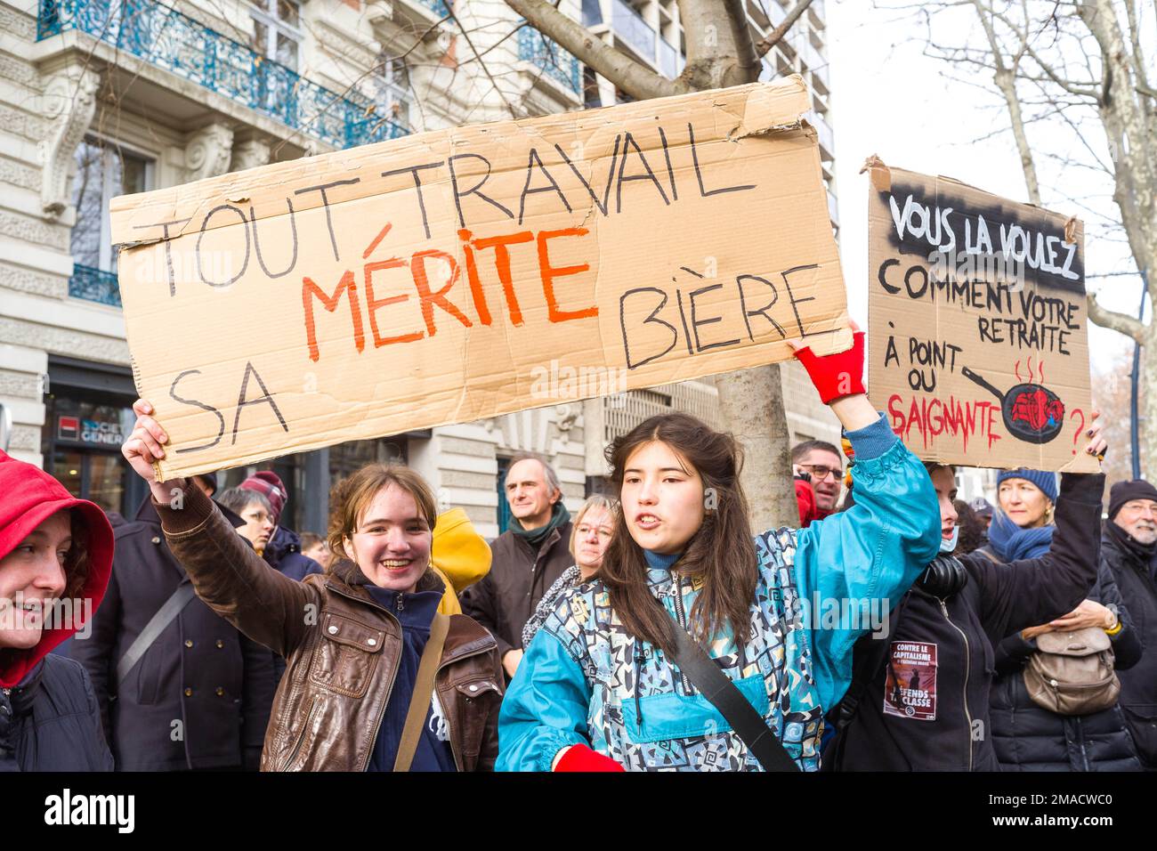 Toulouse Francia 19th de enero de 2023 Primer día de huelga y