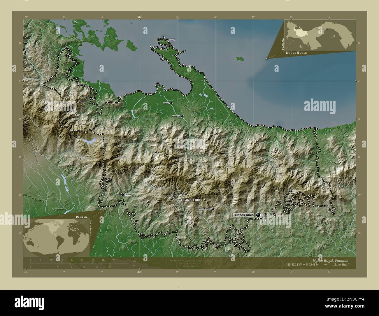 Ngobe Bugle Territorio Ind Gena De Panam Mapa De Elevaci N Coloreado