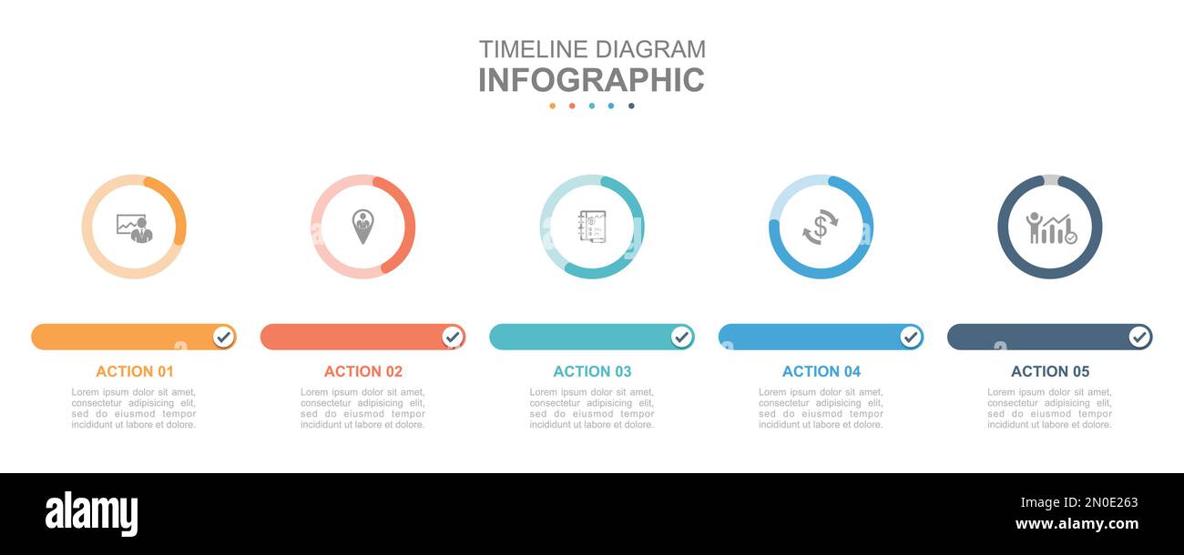 Hoja De Ruta Infografia De Linea De Tiempo Con Pasos Puntero Diseno