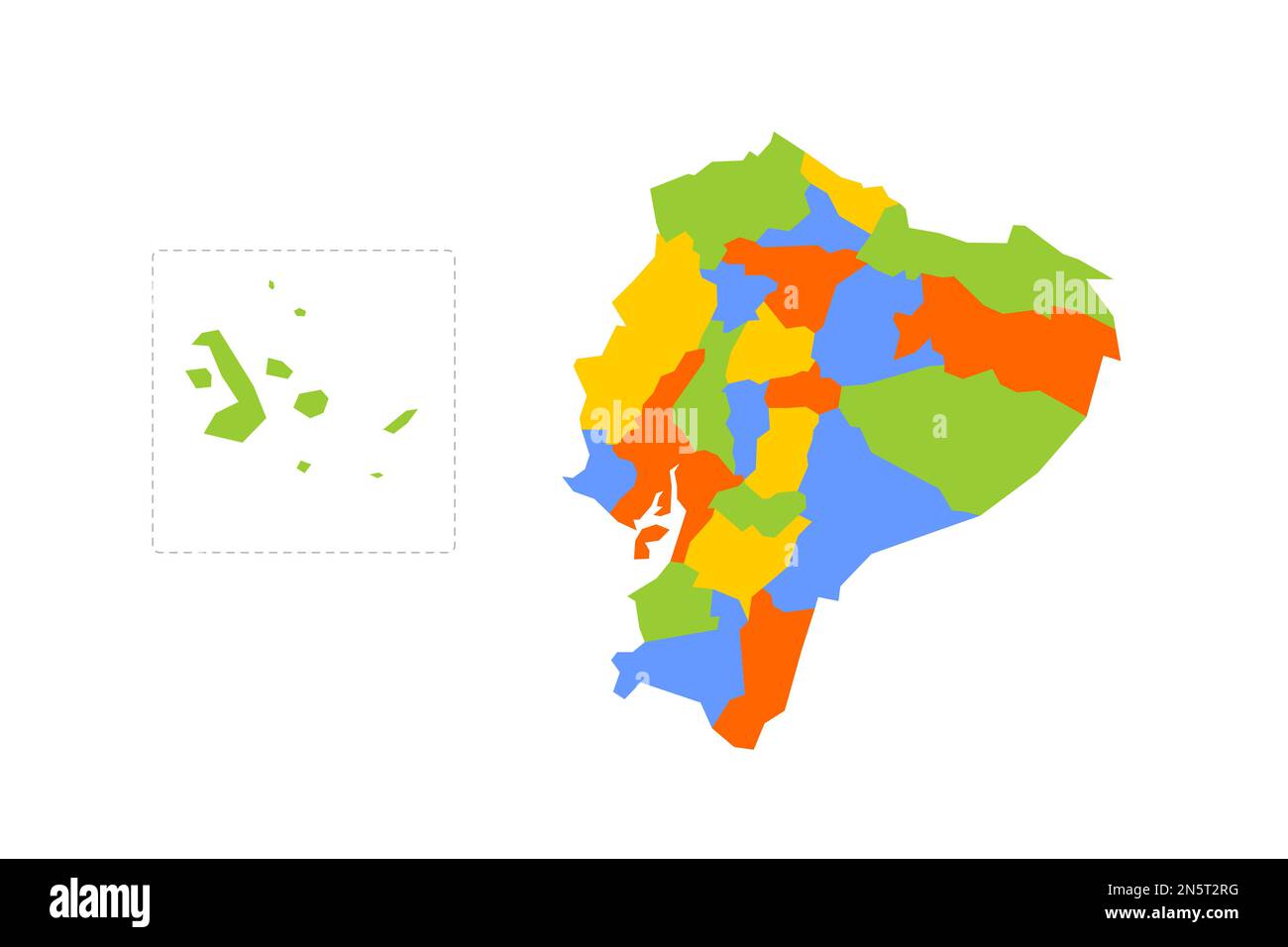 Ecuador Mapa político de las divisiones administrativas provincias