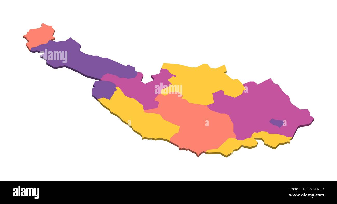 Austria Mapa político de las divisiones administrativas estados