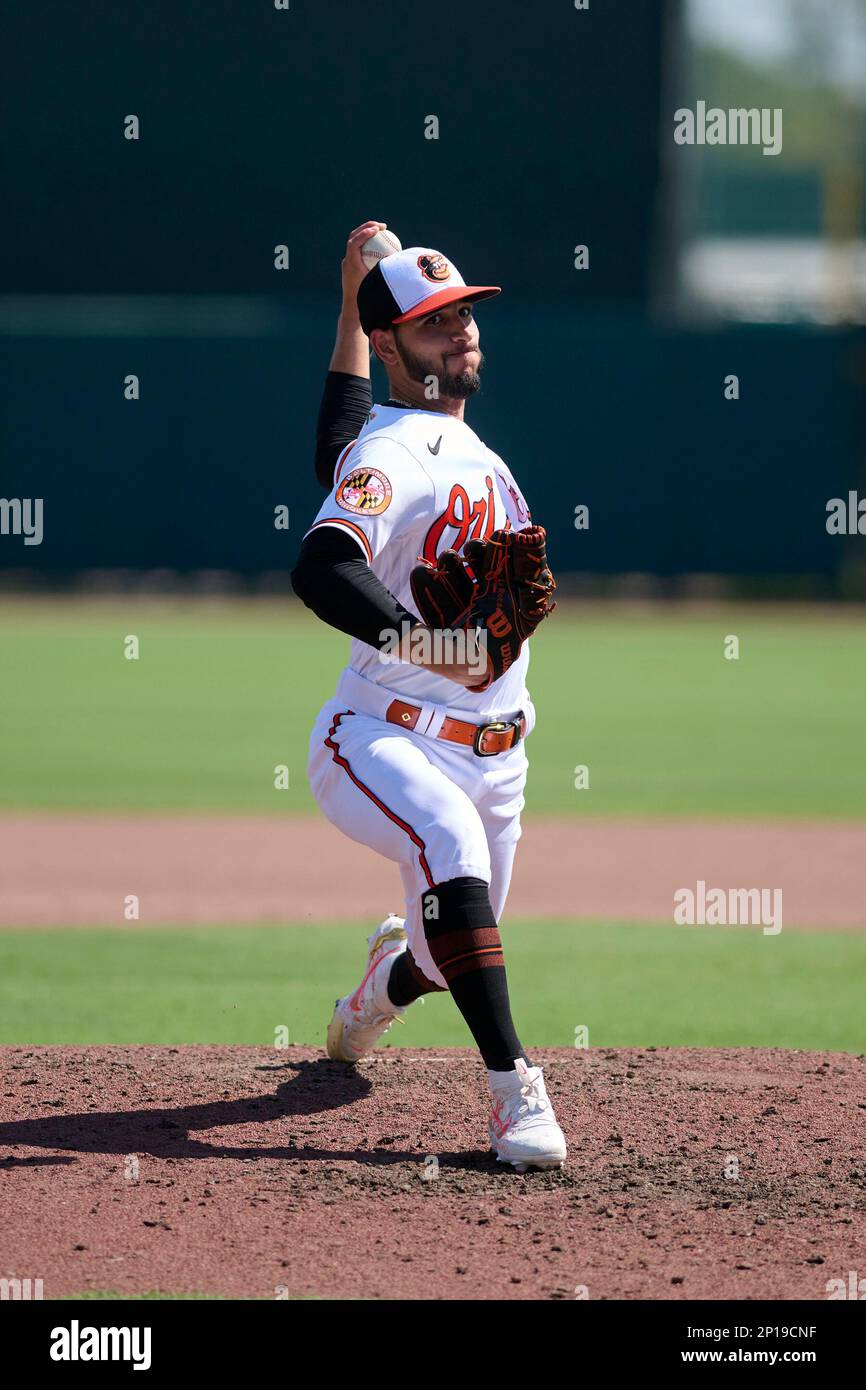 Baltimore Orioles Pitcher Cionel Perez 58 During A Spring Training