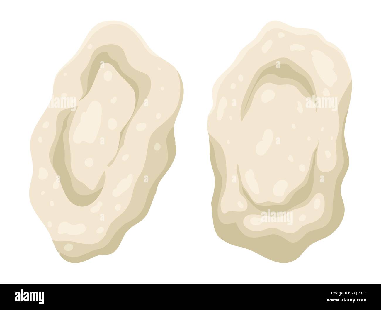 Dos Panes Con Forma Irregular En Estilo De Dibujos Animados Aislados