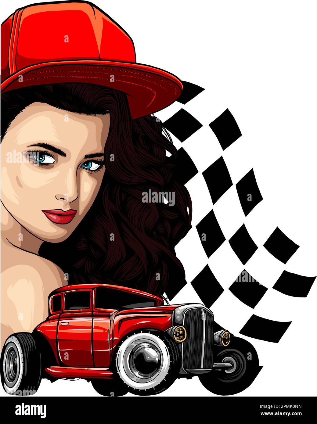 Ilustración vectorial de Hot rod dibujo a mano digital Imagen Vector de stock Alamy