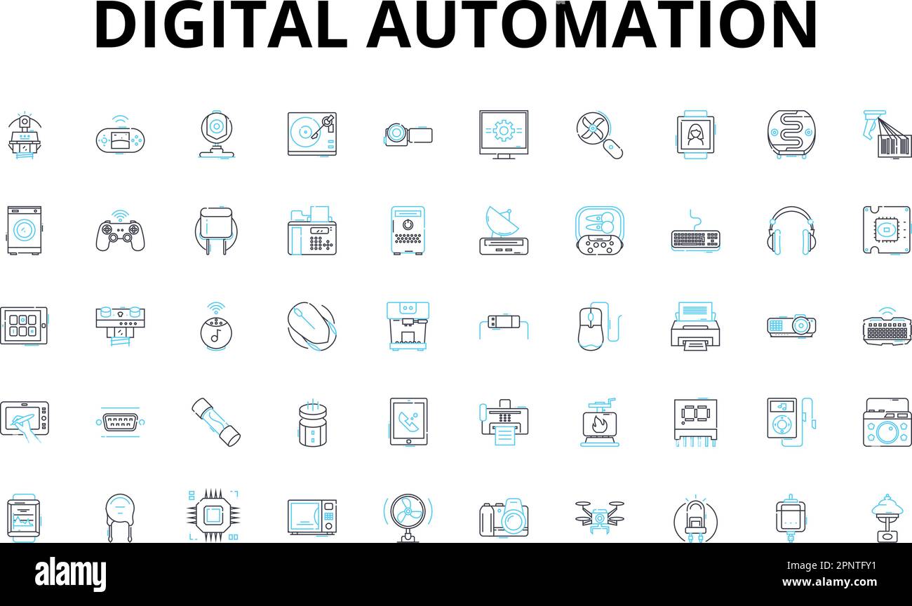 Conjunto De Iconos Lineales De Automatizaci N Digital Rob Tica