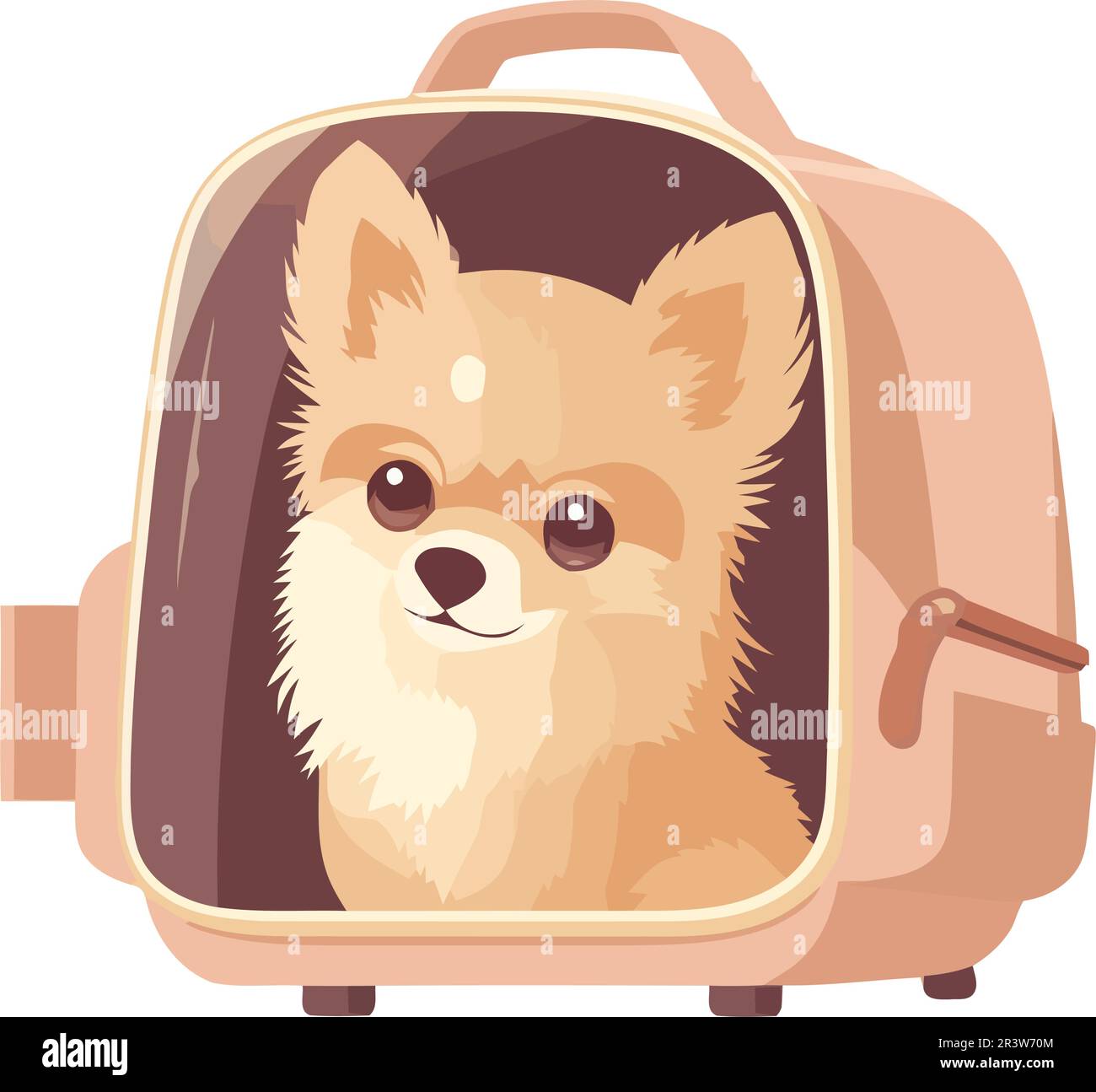 Lindo Cachorro De Dibujos Animados Que Lleva En La Maleta Imagen Vector