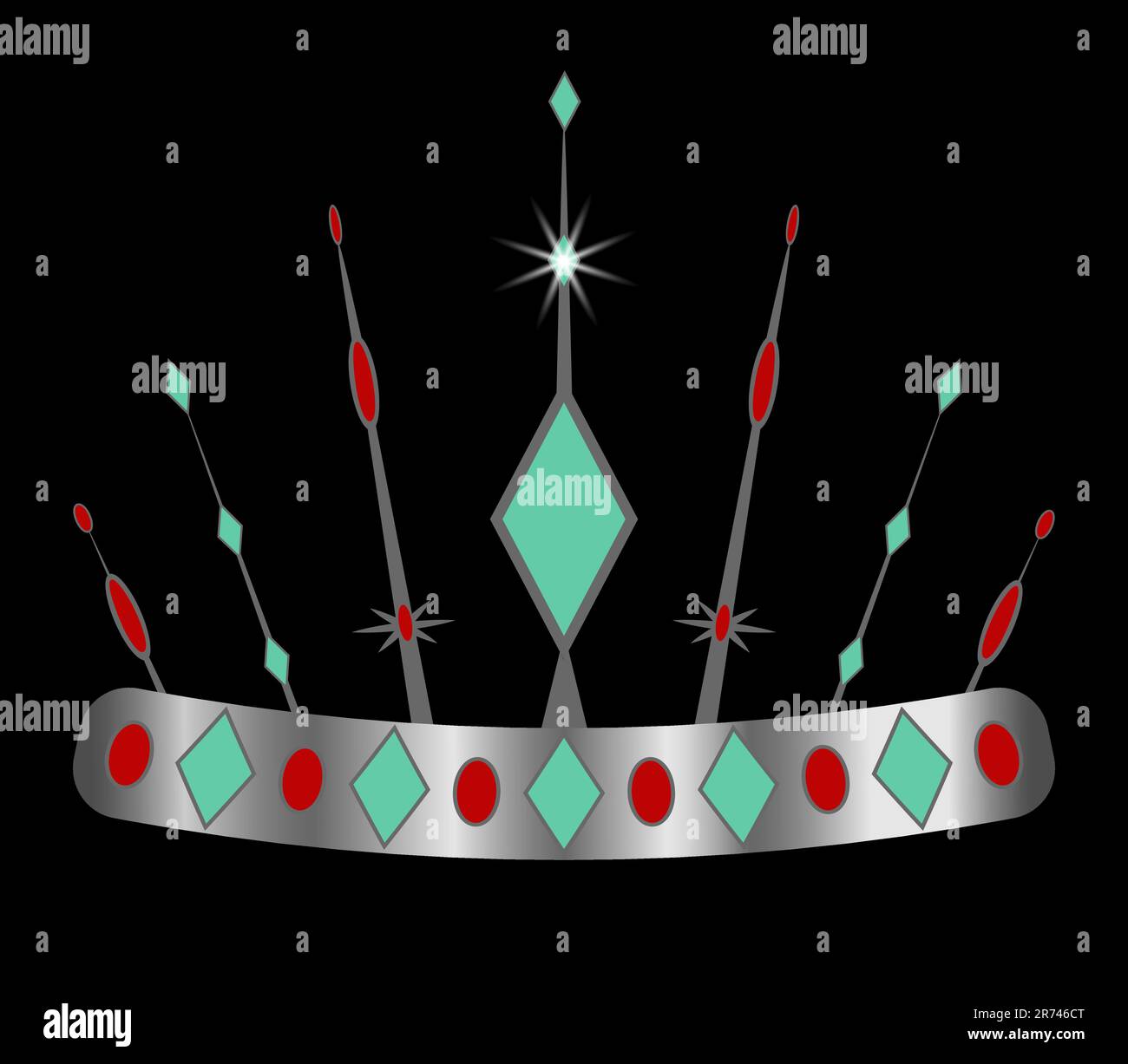 Corona Incrustada Con Piedras Preciosas Ilustraci N Vectorial De