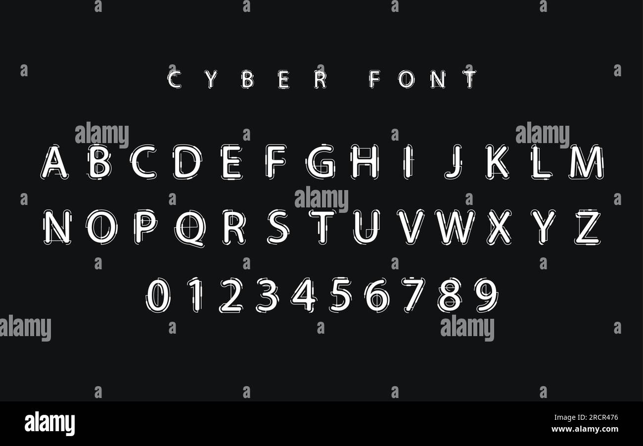 Futurista vector diseño de fuente Letras y números para web y app