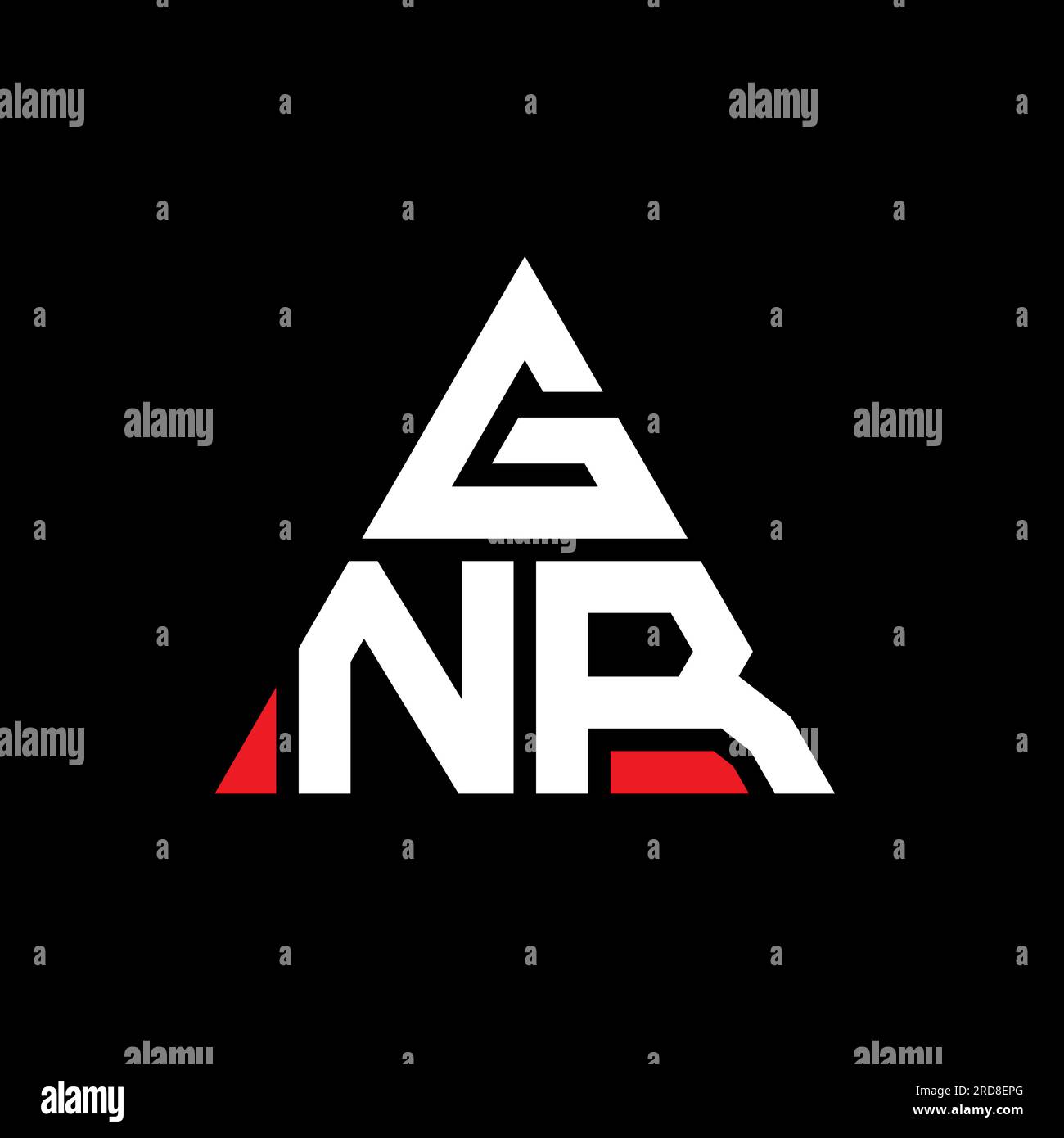 Diseño de logotipo de letra triangular GNR con forma de triángulo GNR