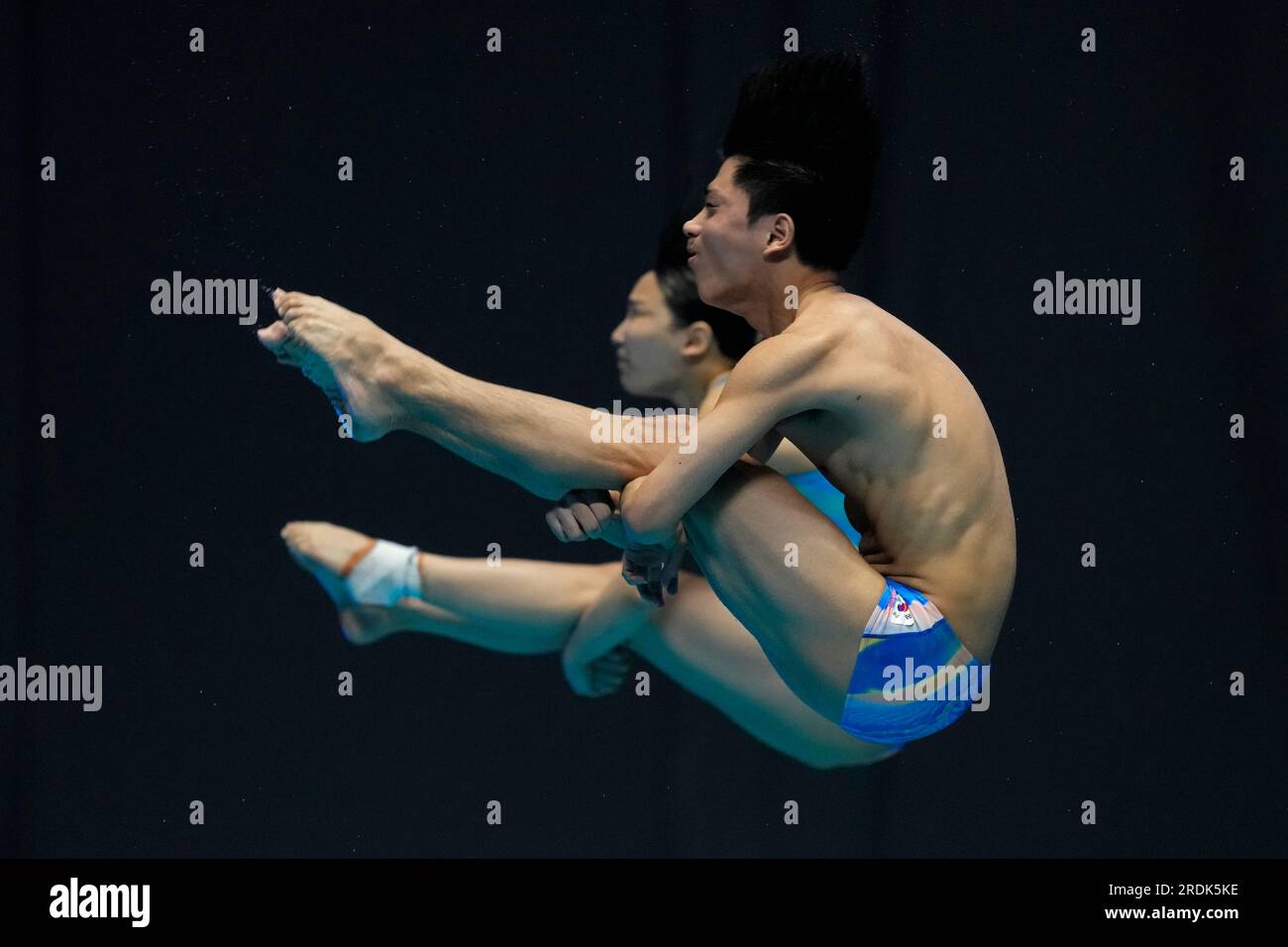 Yi Jae Gyeong And Kim Su Ji Of South Korea Compete In The Mixed Diving