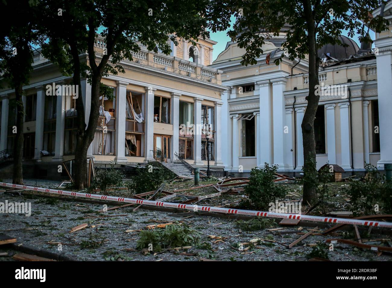 Odessa Ucrania 23 de julio de 2023 Vista de la catedral dañada Spaso