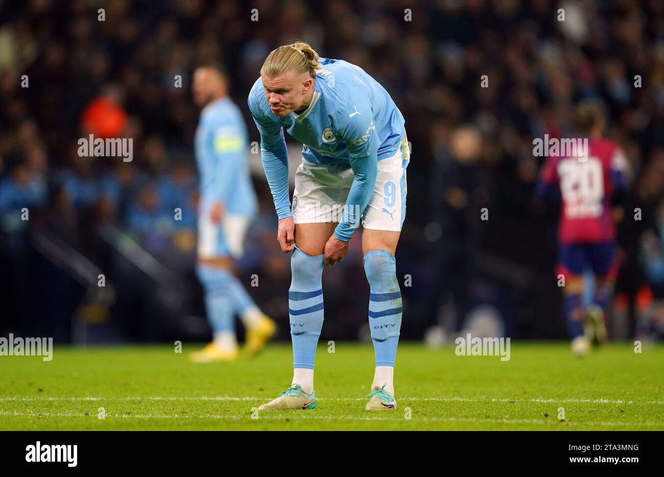 Erling Haaland Del Manchester City Parece Abatido Durante El Partido